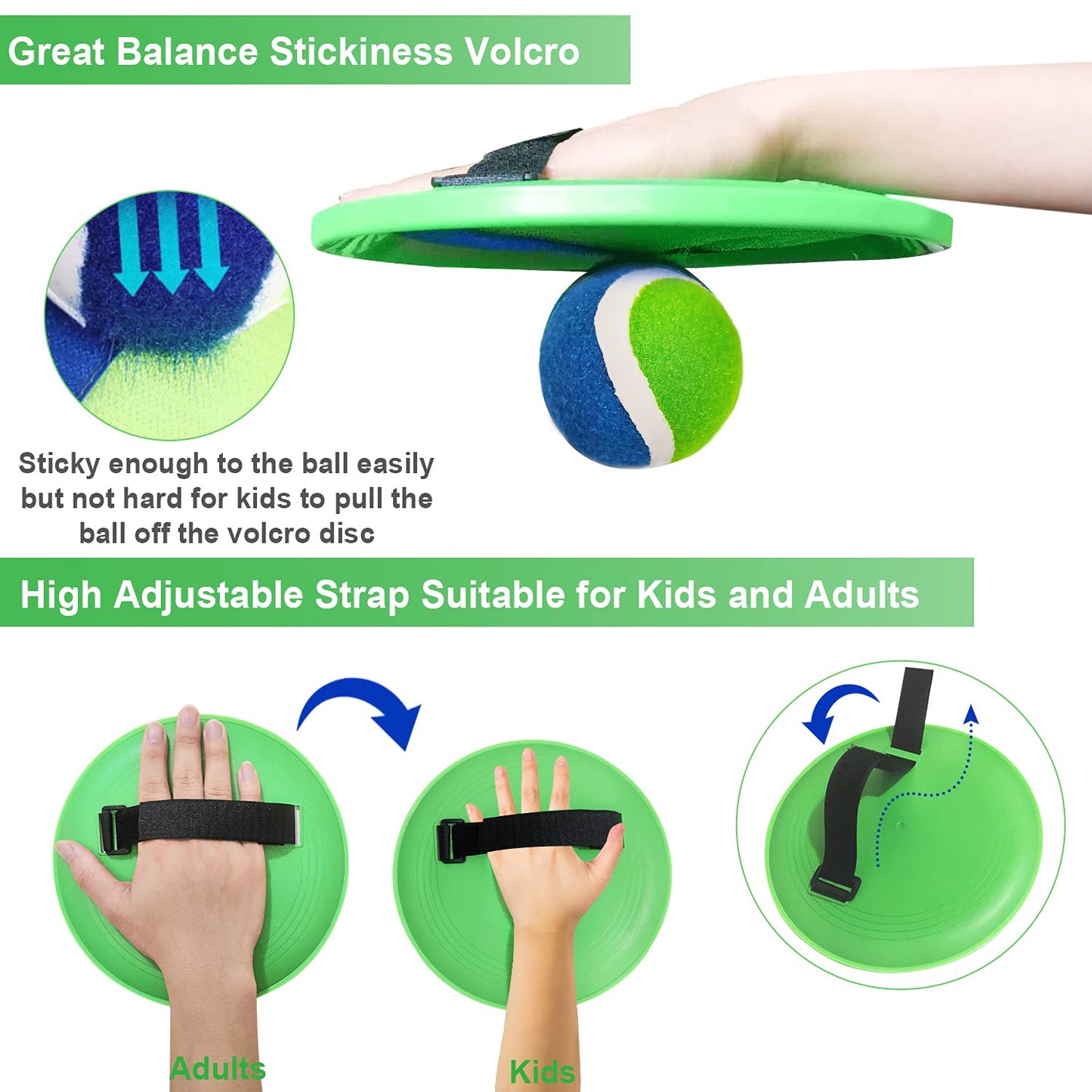 Jalunth Ball Catch Set Games Toss Paddle - Beach Toys Back Yard Outdoor Pool Backyard Camping Throw Age 3 4 5 6 7 8 9 10 11 12 Years Old Boys Girls Kids Adults Family Pink Blue Gifts 2 Pack