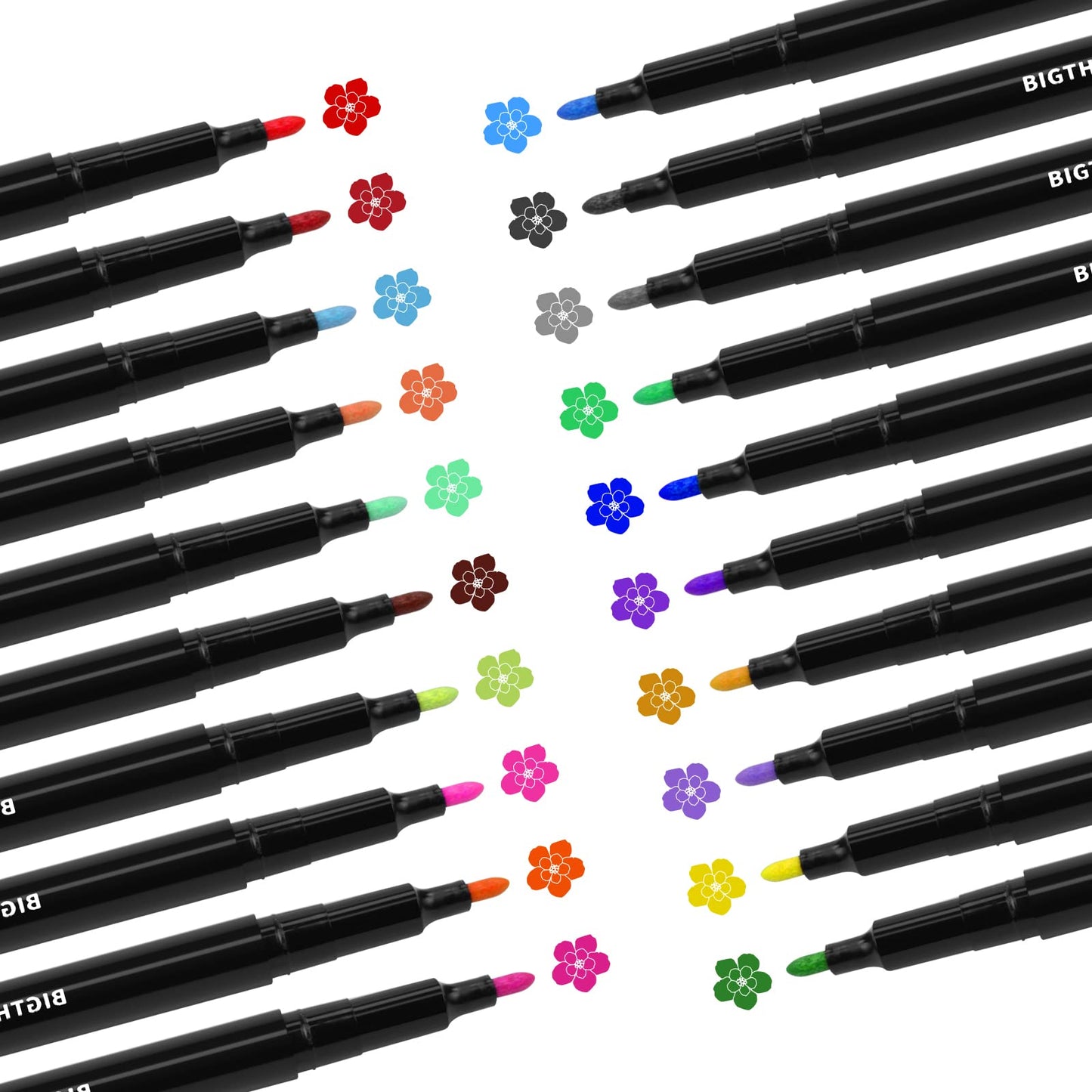 OSDUE Fabric Pens, 20 Count Permanent Fabric Pens, Machine Washable Fabric Markers for T-Shirts Designs, Canvas Bags, Shoes, Fabric and Crafts for Kids Adults Drawing and Writing