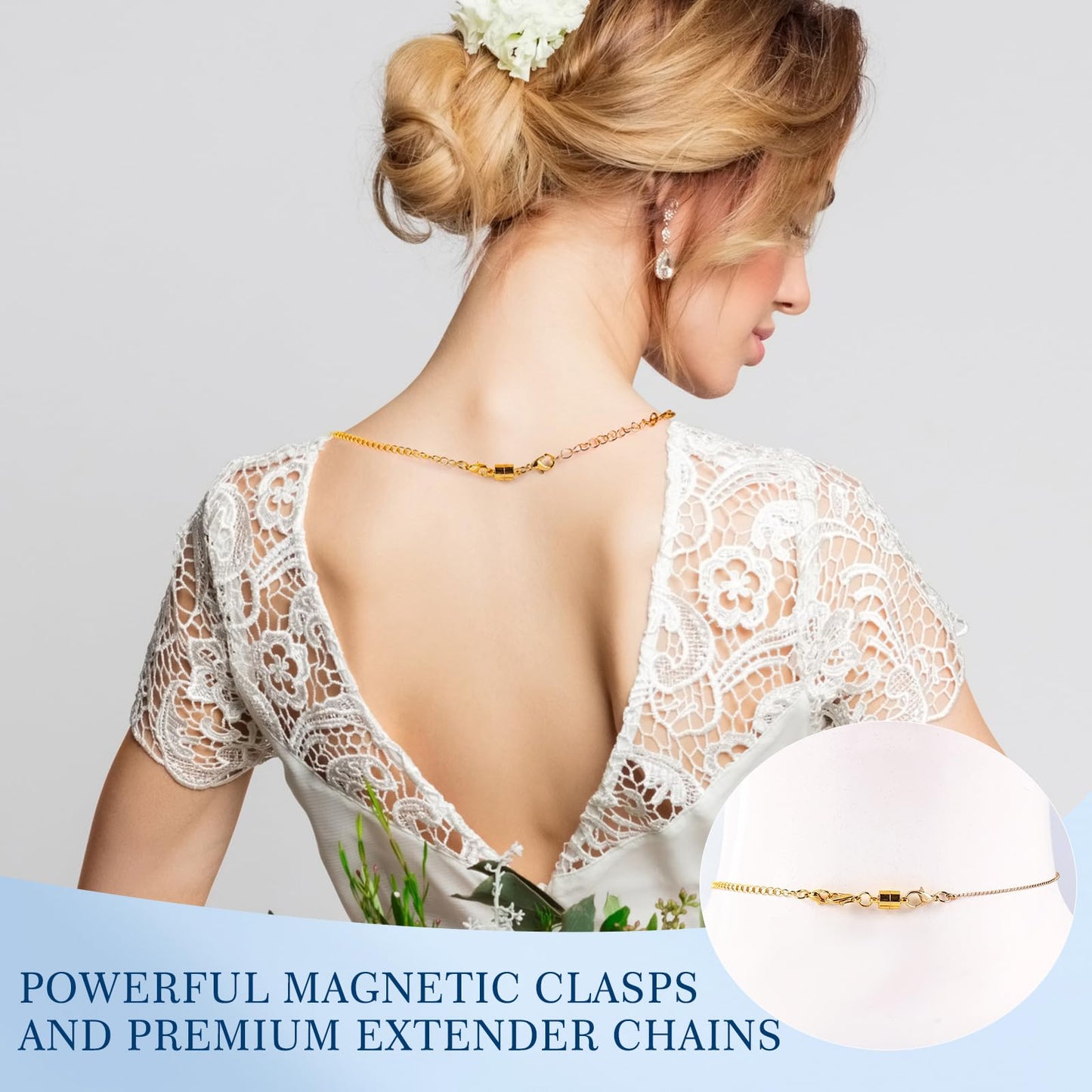 20 Pack Necklace Extenders, Magnetic Necklace Clasp with Lobster Clasp, 18K Plated Brass Jewelry Converters and Stainless Steel Extender, Suitable for Bracelet Necklaces Anklet Chains, Gold&Silver