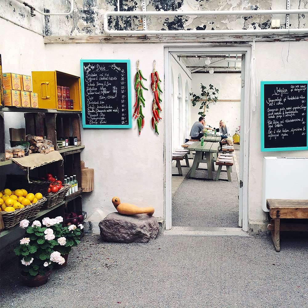 Artificial Hanging Pepper String 2 Sets, Simulation Lifelike Hot Chili Vegetable Fruit Garland Vine for Home Kitchen Farm Party Wall Decoration, Red&Green