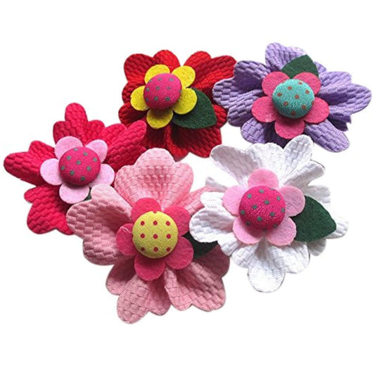 Chenkou Craft Large 6CM Padded Felt Ribbon Flowers Bow Appliques Decoration 15pcs