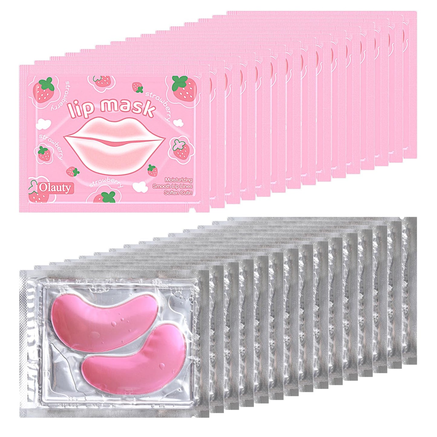 30 Pairs Eye Masks & Lip Masks, Under Eye Patches for Puffy Eyes, Moisturizing Lip Mask Pink Pads, Reducing Fine Lines, Mothers Day Gifts, Bulk Gifts, Teacher Appreciation Gifts, Small Gifts