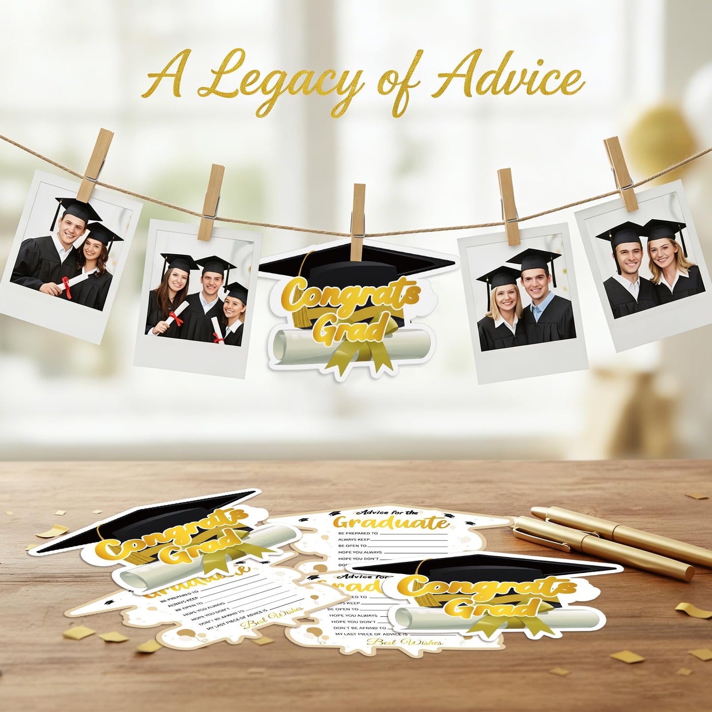 FaCraft 36PCS Graduation Advice Cards for Graduate 2026 - High School Senior School College University Graduation Party Grad Parties Supplies Favors Decorations Best Wishes & Advice for the Graduates