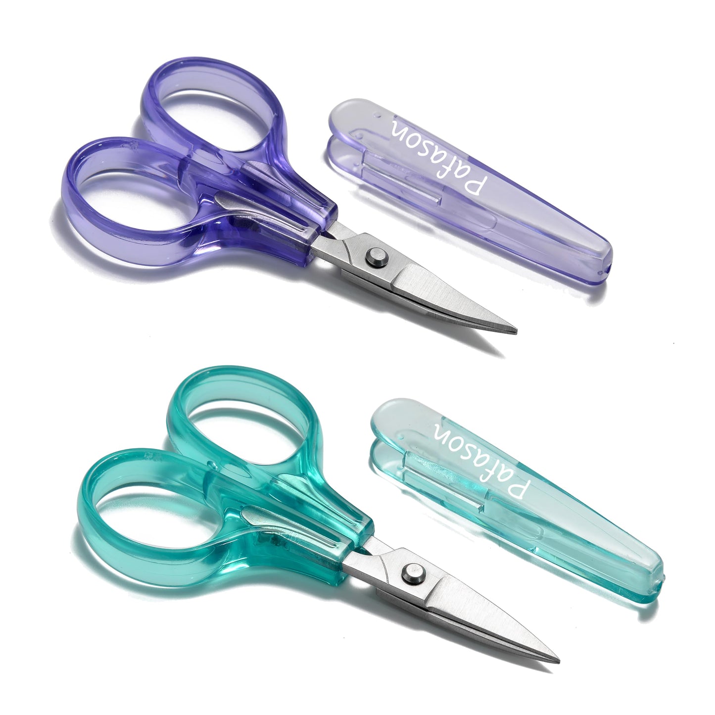 Sharpest & Precise Embroidery Scissor Set 2 PC Curved Straight for Quilting Sewing Knitting Crafting Cross Stitch Crochet Thread Yarn Paper Fabric Detail Cutting Stainless Steel Safety Case