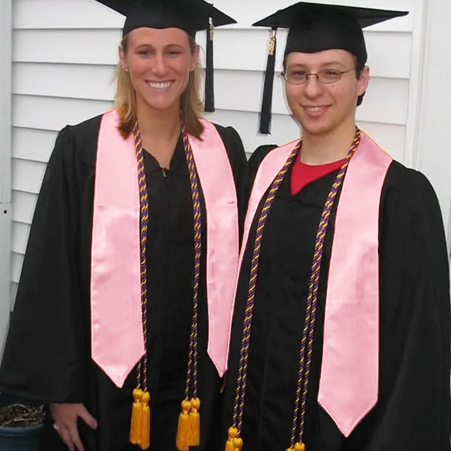 GraduationMall Unisex Adult Plain Graduation Stole 60" Pink
