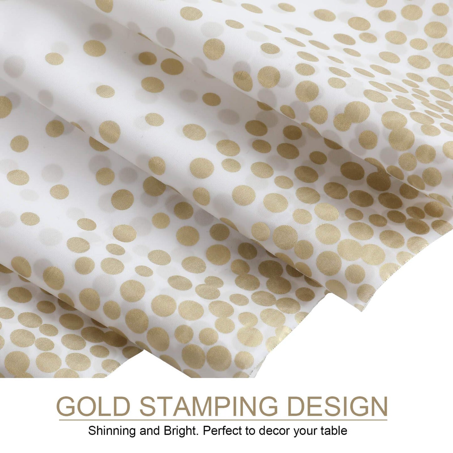 Gexolenu 4 Pack White & Gold Dot Plastic Tablecloth for Rectangle Tables(54" x 108"), Disposable Table Cloth for Birthday, Wedding, Baptism Decorations, Engagement Party Decorations