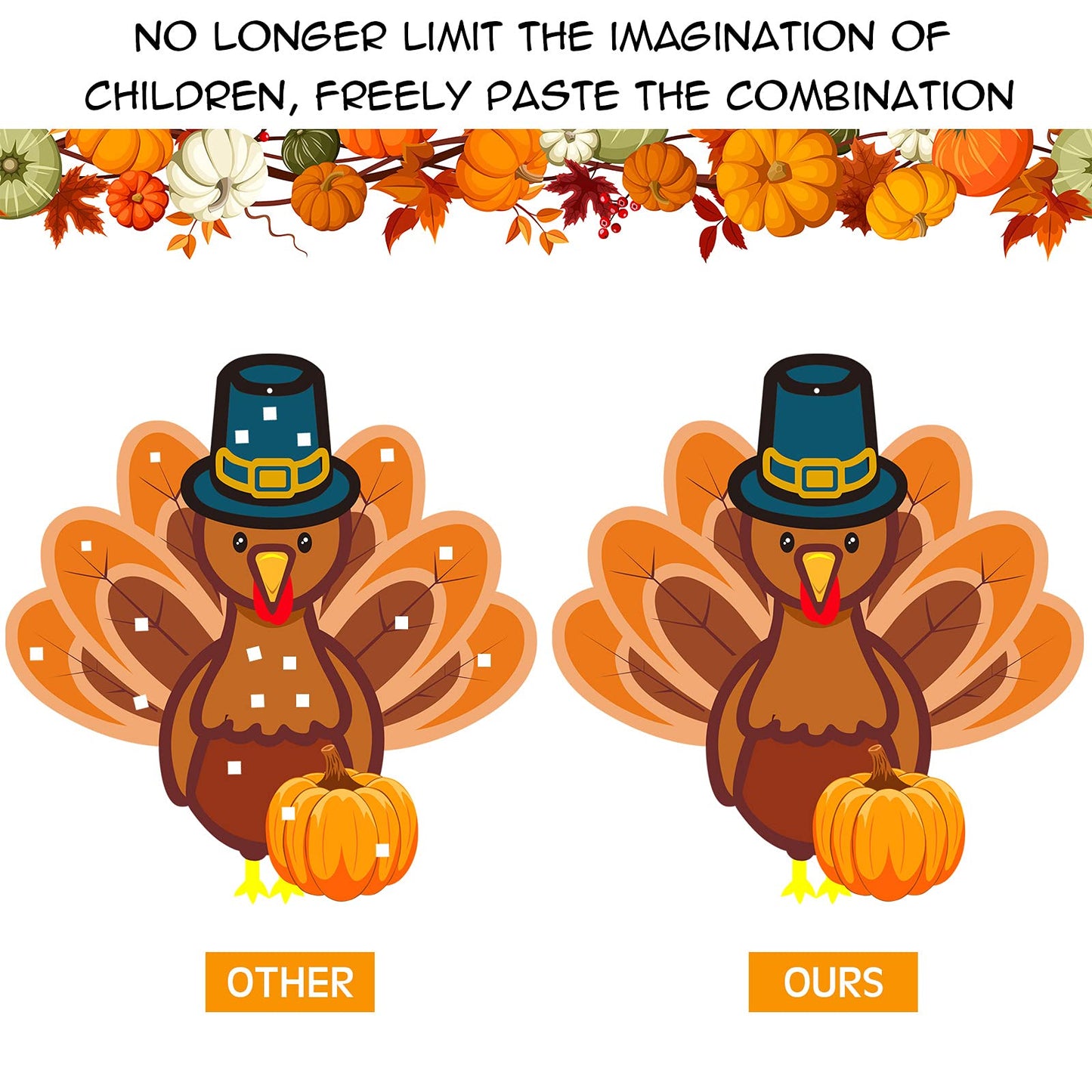 37 Pieces Fall Thanksgiving Felt Craft Kit DIY Turkey Pumpkin Felt Set with 36 Detachable Fall Maple Leaves Squirrel Pine Cones Corns Ornaments for Kids Present Classroom Craft (Classic Style)