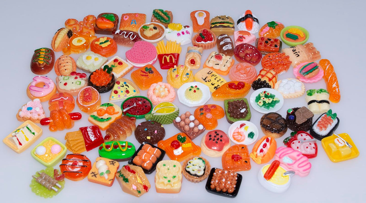 Nuanmu Miniature Food Drink Bottles Pretend Play Kitchen Game Party Toys (10 Bottles + 10 Foods（Random）)