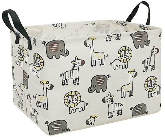 MAIZMZ Rectangular Storage Basket Collapsible Organizer Bin Waterproof Toy Box for Organizing Home/Dorm/Kitchen/Pet/Office/Closet/Shelf/Gift Baskets (animal), Yellow