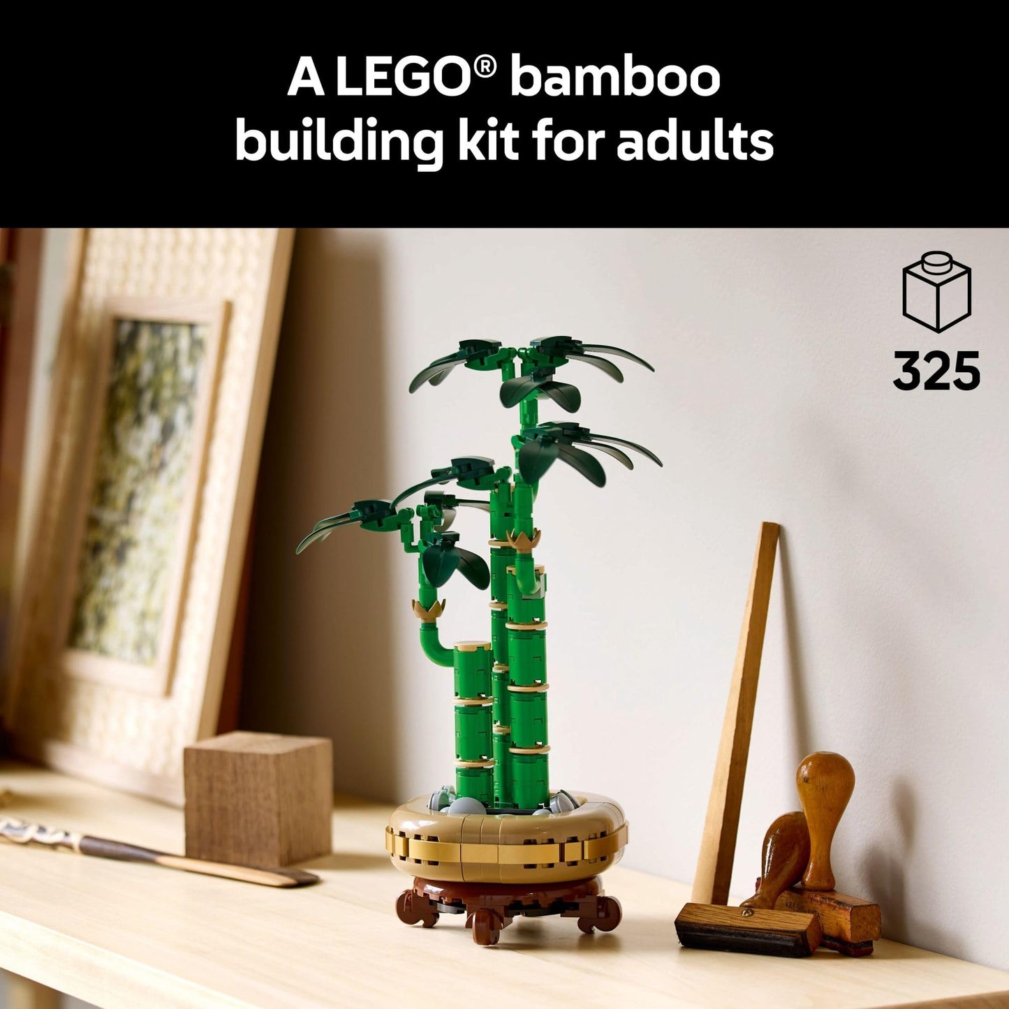 LEGO Botanicals Lucky Bamboo Building Set - Artificial Plant for Indoor Home Décor, Adults Ages 18+ - Fake Plant Decoration for Table, Desk, Office - Gift for Graduation - 10344