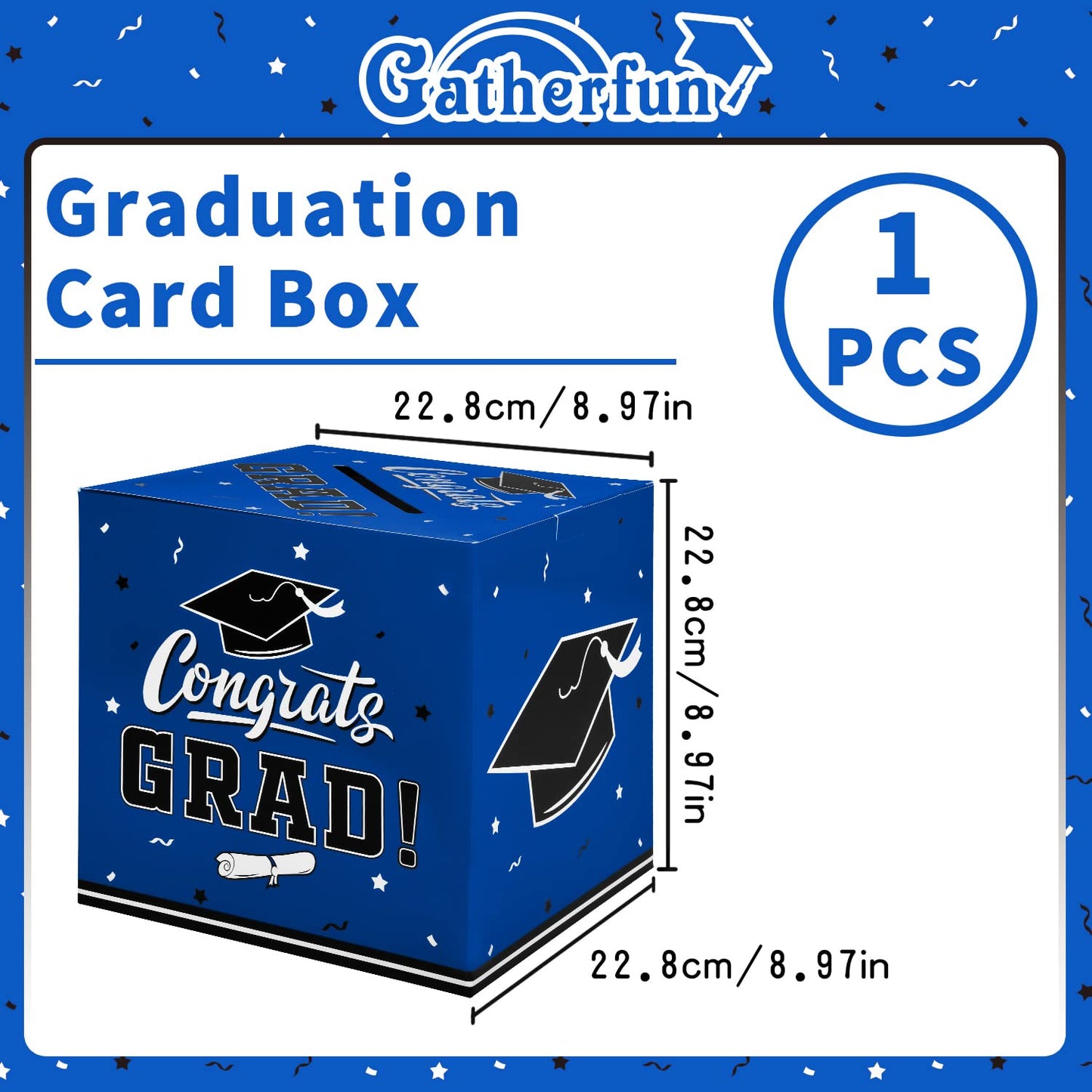 Gatherfun Graduation Decorations 2026 Graduation Box Graduation Card Box for Graduation Gift Graduation Party Favors Decor Party Supplies Blue