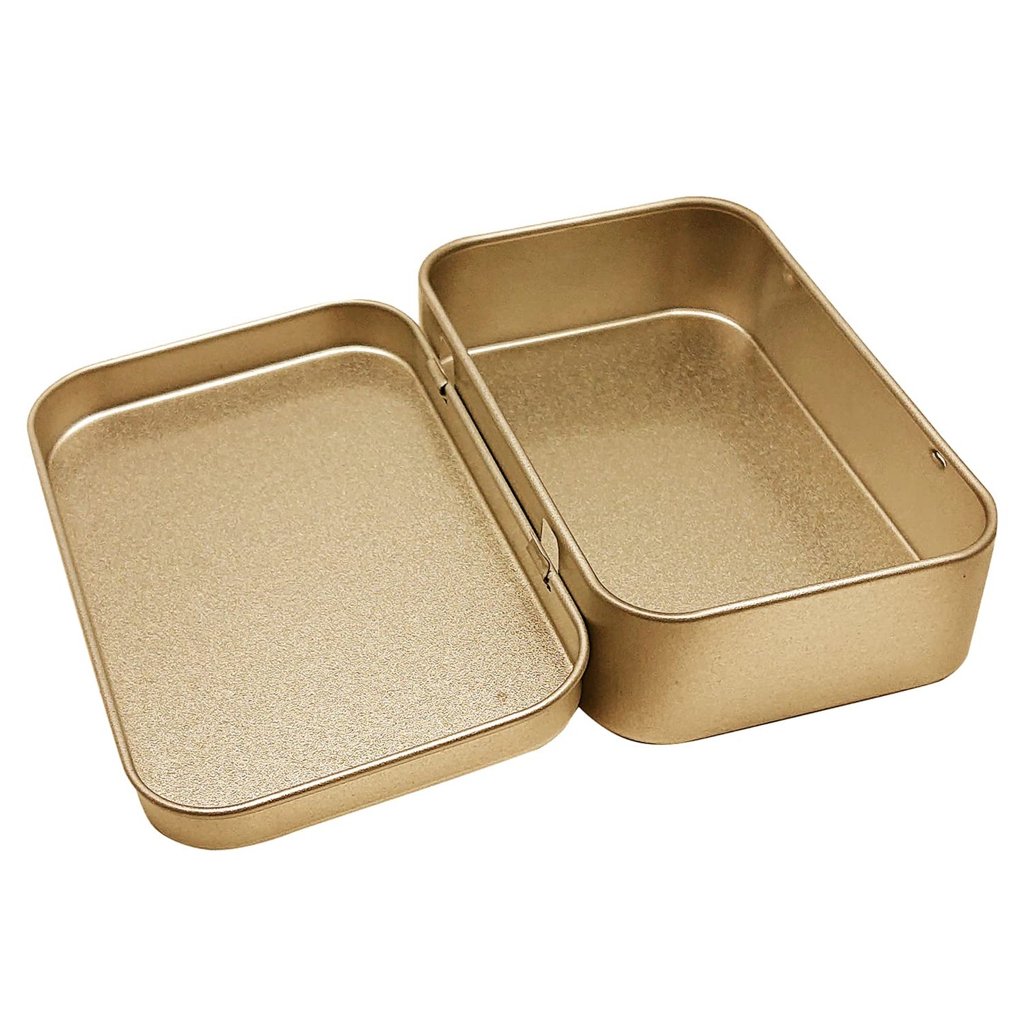 Axe Sickle 4 Pack Tin Box Containers 3.7 x 2.4 x 0.8 Inch Metal Tins Storage Box with Hinge Lids, for Home Storage, Outdoor Active Storage Containers, Home Organizer Small Tins, Gold