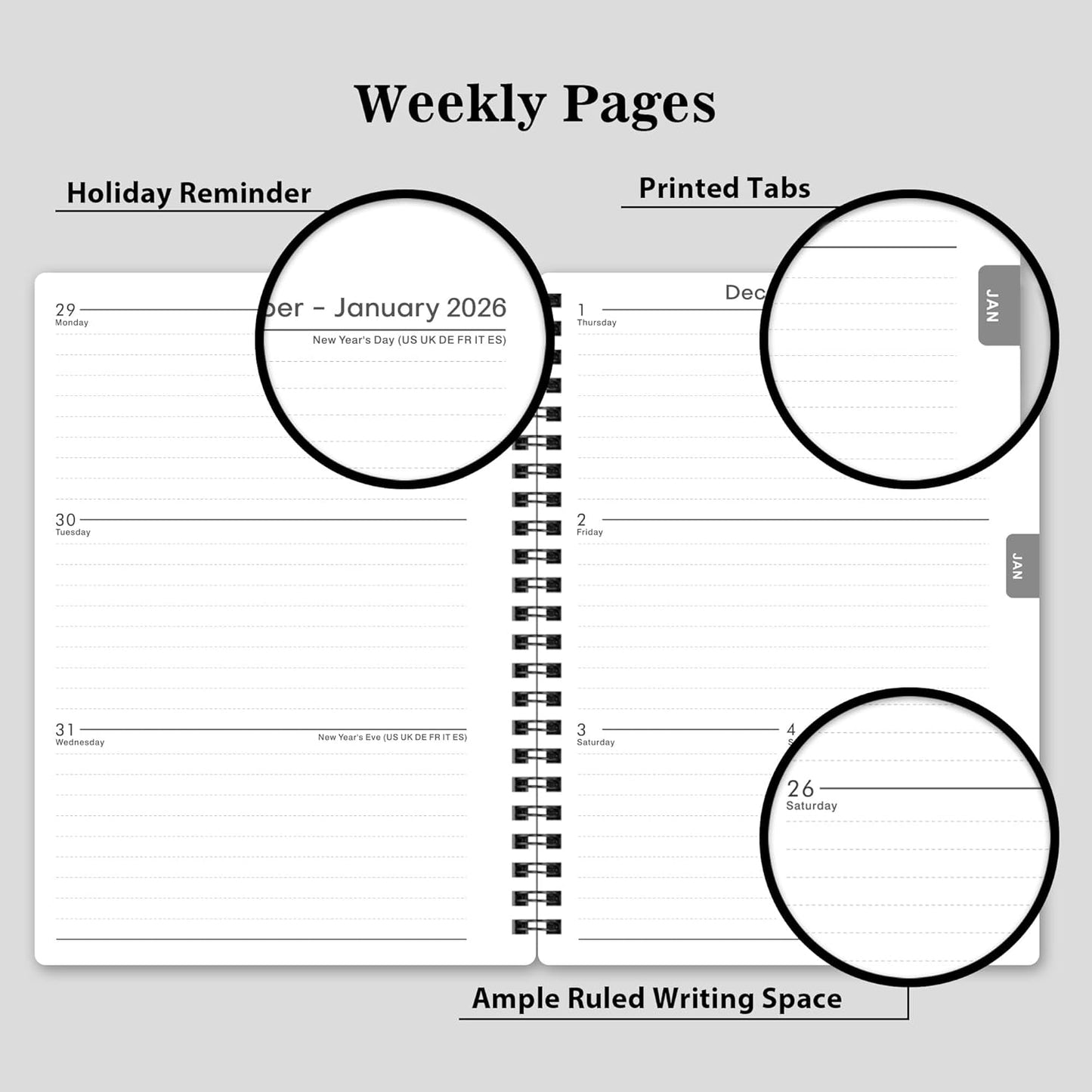 2025-2026 Planner - Weekly & Monthly Academic Planner 2025-2026, From July 2025 - June 2026, 6.25 in × 8.3 in, Flexible Cover, Twin-Wire Binding - Classic Black, Improving Your Time Management Skill