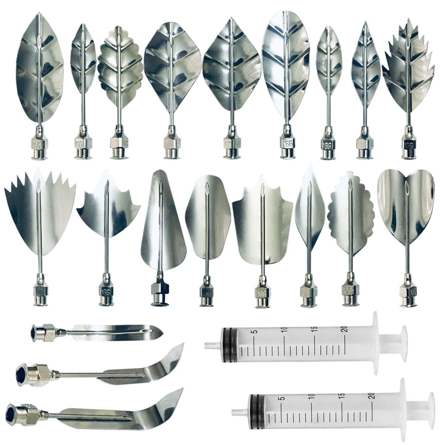 Woohome Art Cake Tools, 22 PCS 3D Gelatin Jelly Tools Includes 20 PCS Gelatin Tools and 2 PCS 10ml Syringe Pudding Pastry Nozzles for Cake Decoration, Jelly Cake making