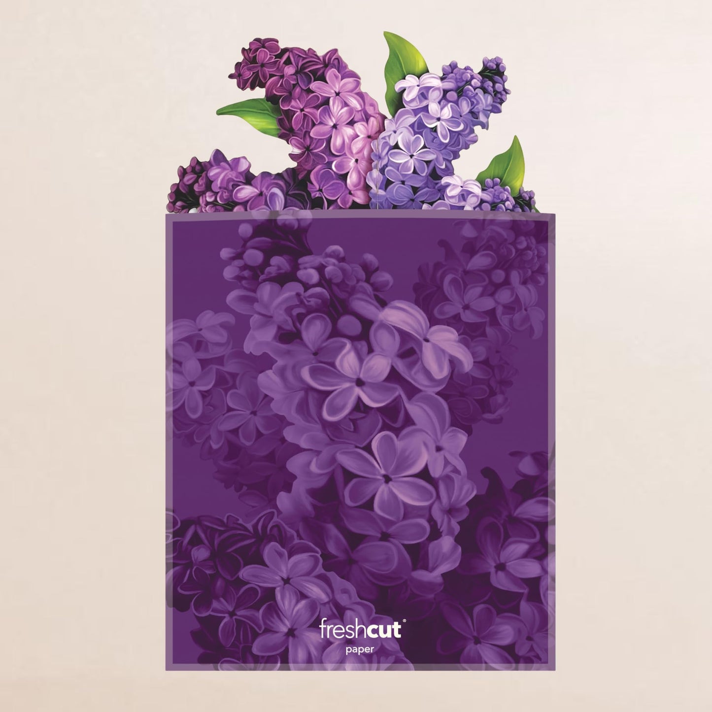 Freshcut Paper Mother's Day Garden Lilacs Pop Up Cards, 12 Inch Life Sized Forever Flower Bouquet 3D Popup Greeting Card, Birthday Cards, Mother's Day Card, Blank Notecard & Envelope