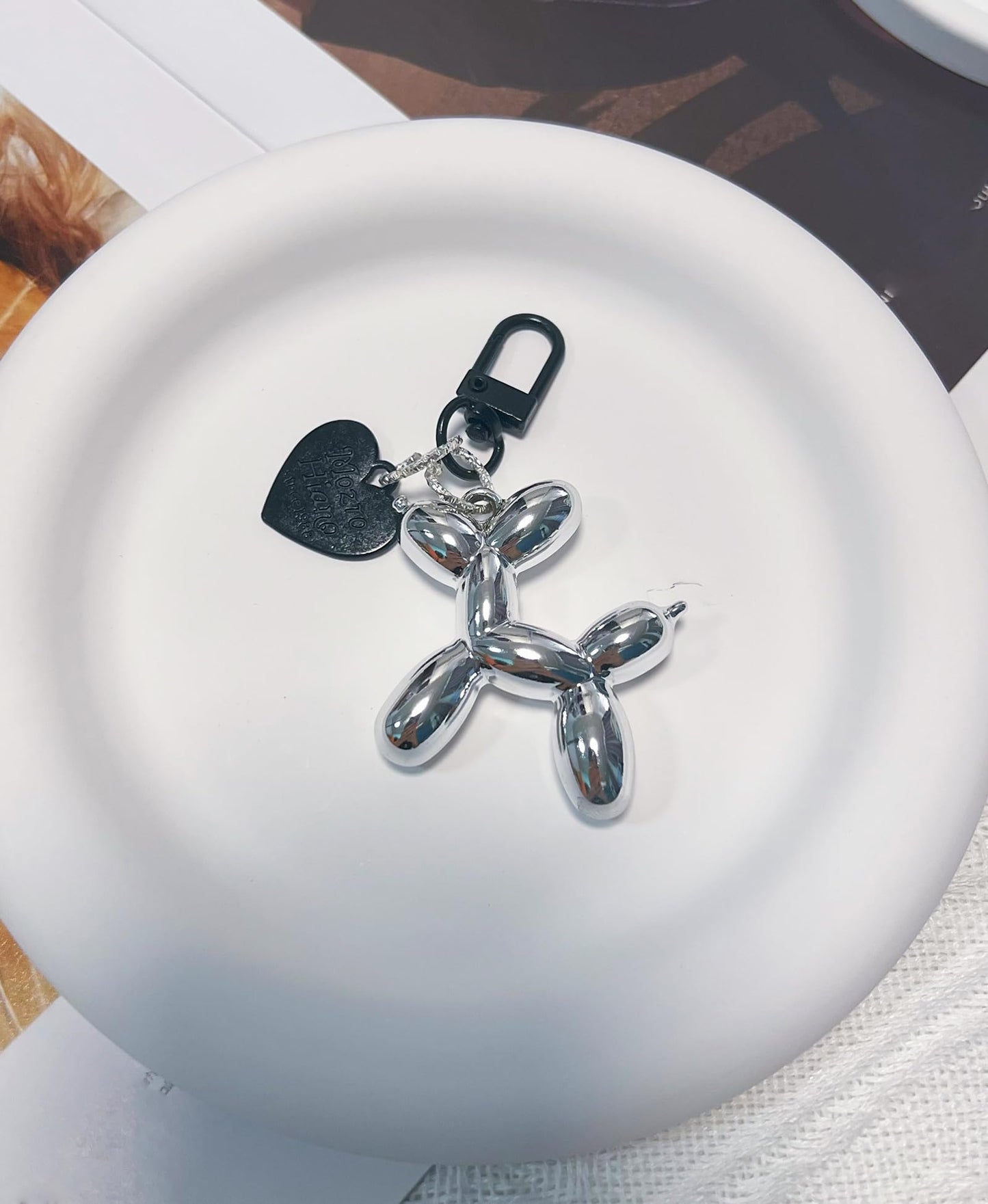 LAEKOU Jelly Balloon Dog Design Keychain for Women, Cute Girls Key Chain, Bag Charms Accessories for Car Purse Backpack