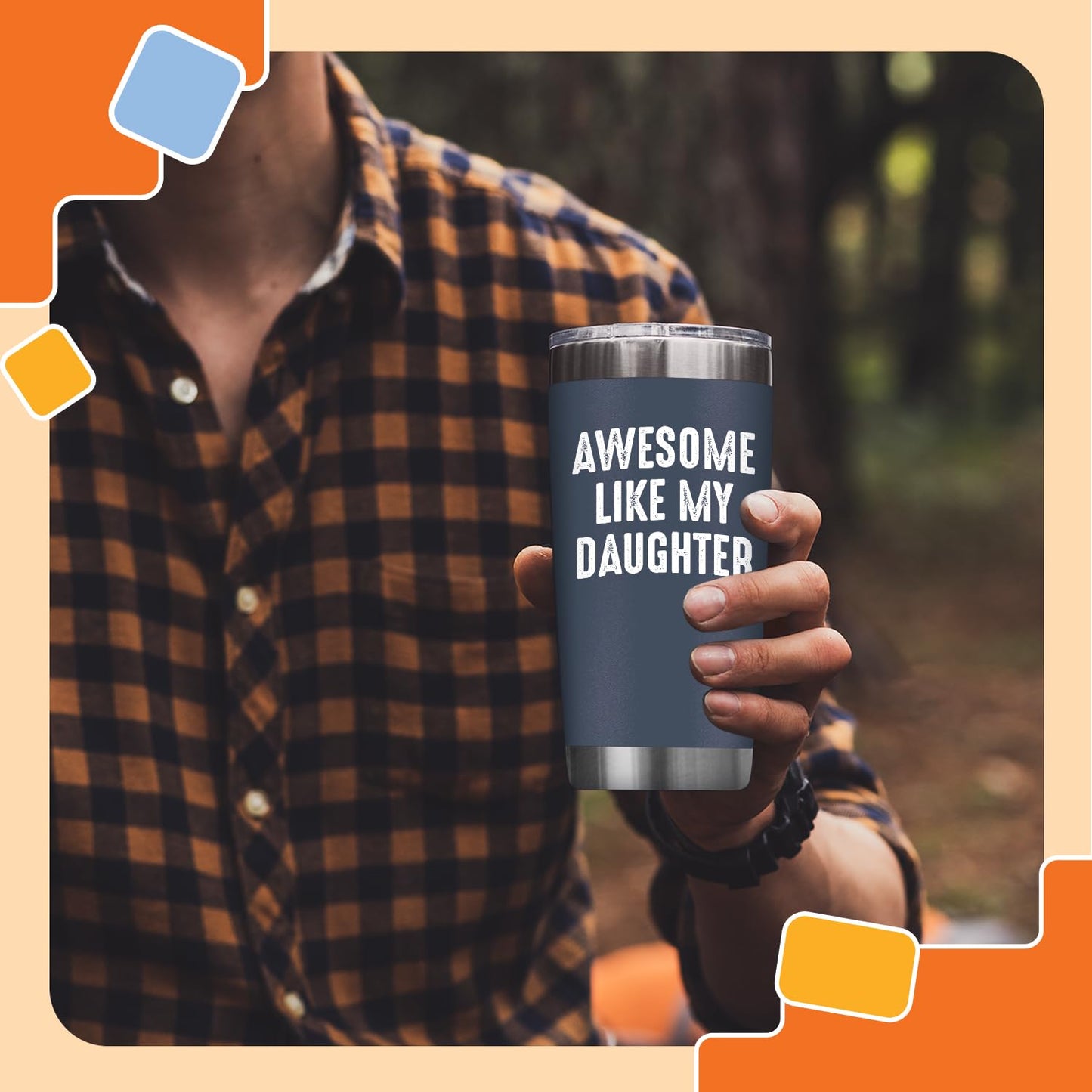 NewEleven Fathers Day Gift For Dad - Cool Dad Gifts From Daughter - Unique Birthday Present Ideas For Father, Husband, Bonus Father, Step Papa, New Papa From Daughter - 20 Oz Tumbler