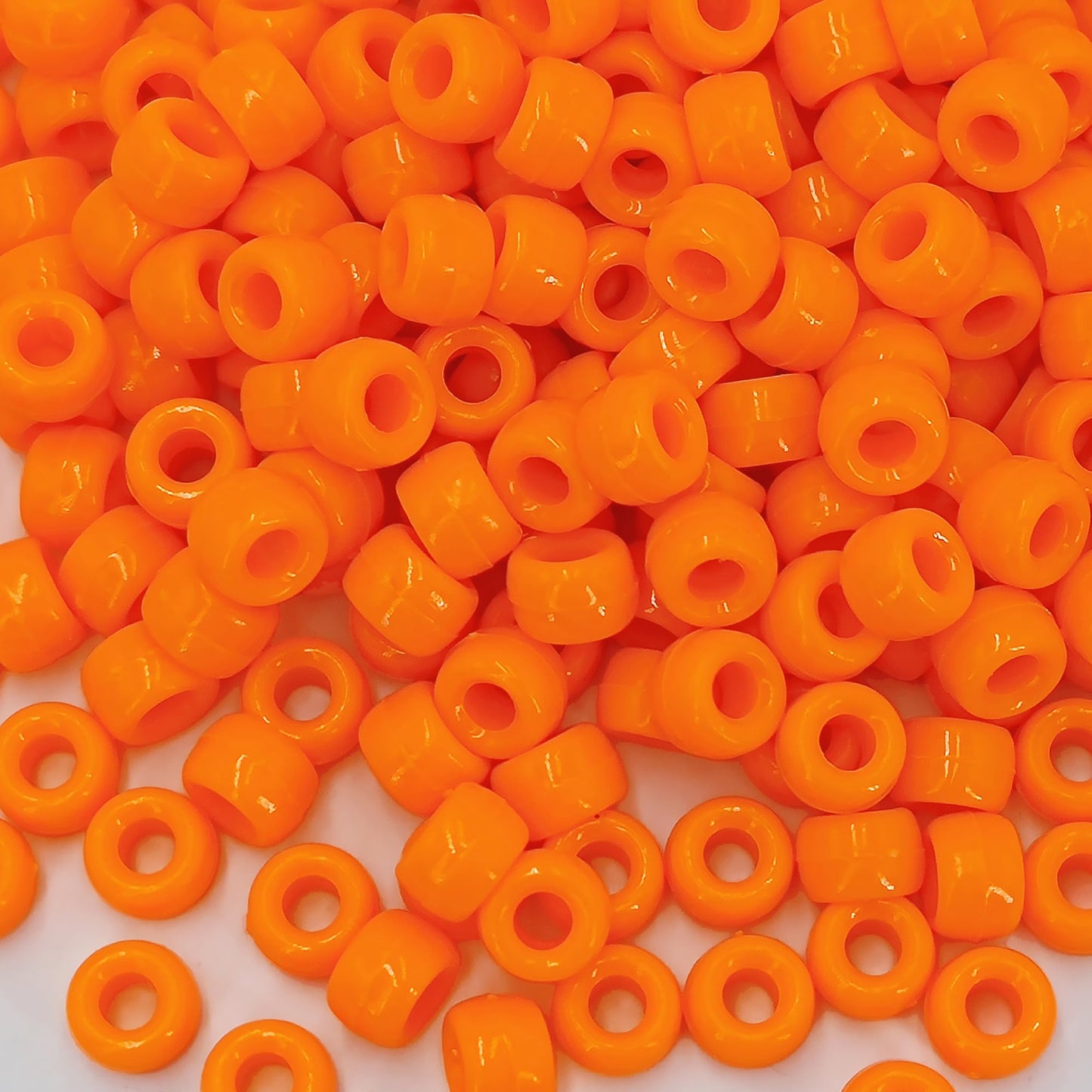 MIIIM 1200PCS 6x9mm Orange Pony Beads Bulk, Kandi Beads for Bracelets Making Kit, Hair Braids Crafts for Jewelry Making (Orange)