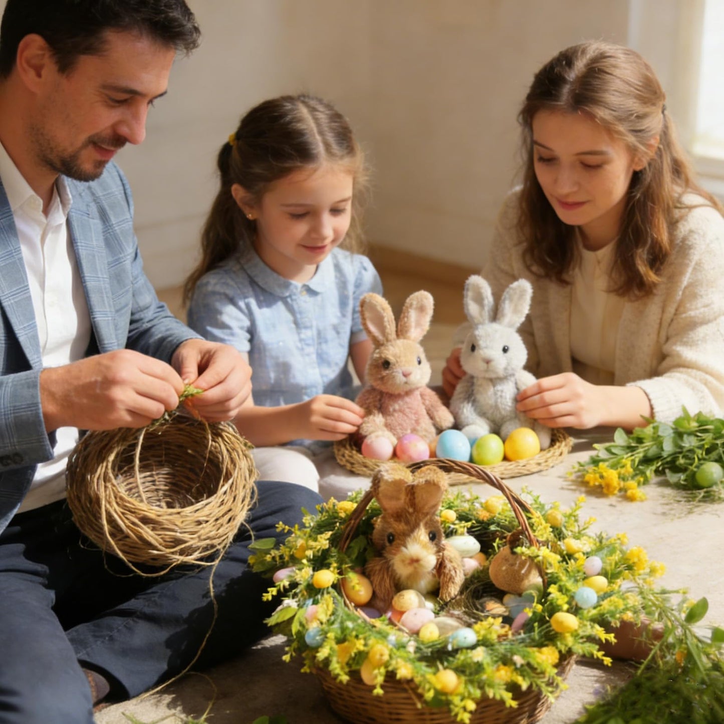 6FT Lighted Easter Egg Garland, Battery Operated Spring Garland with Warm White LED Lights, Easter Decorations for Fireplace Mantel, Door, Indoor & Outdoor Holiday Decor