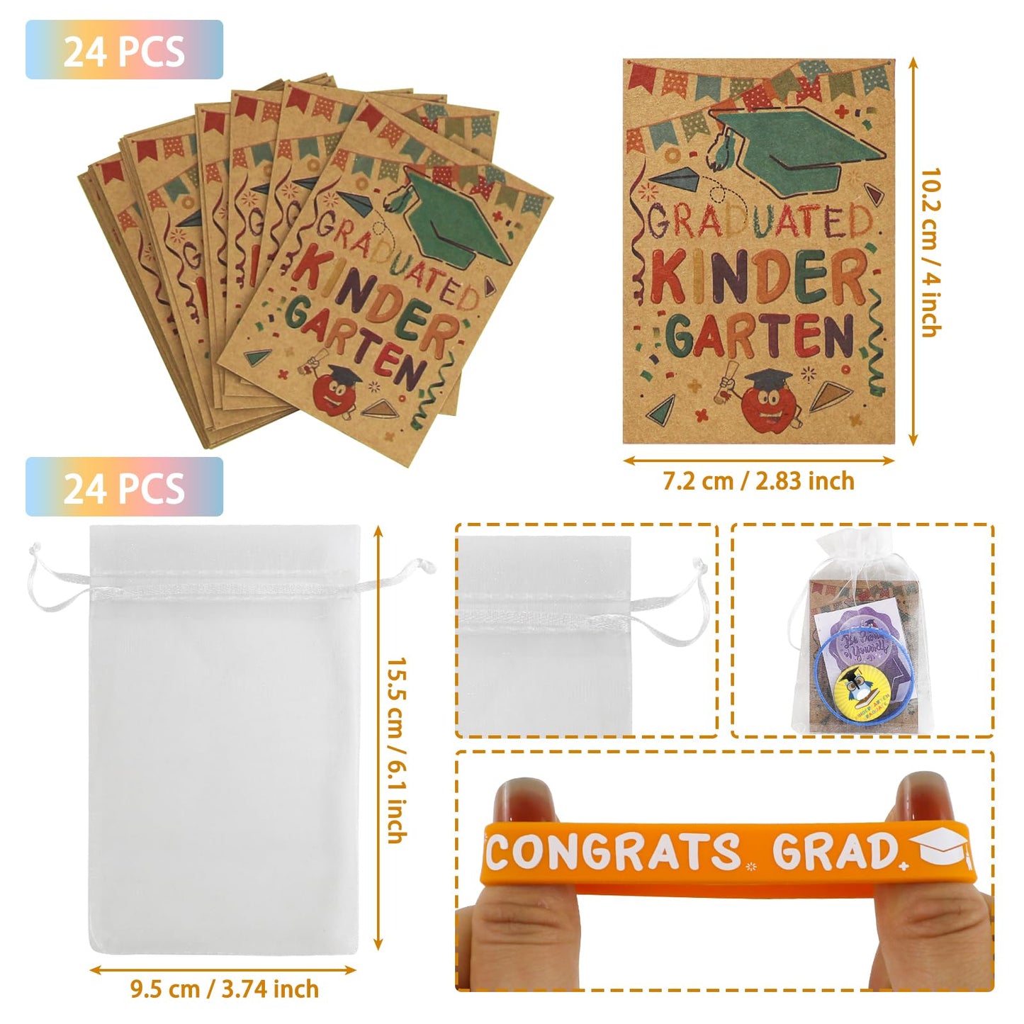 fethwoin 120Pcs Kindergarten Graduation Gifts for Boys and Girls, Congrats Grad Kinder Graduation Gifts 2026, Kids Grad Wristbands Pins Presents for Pre k Graduation Party Decorations Favors