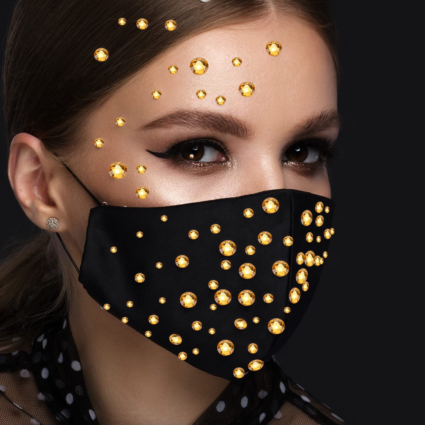 2000 Pieces Flat Back Gems 6 Sizes (1.5-6 Mm) Round Crystal Rhinestones with Pick Up Tweezer and Picking Pen for Crafts, Nail, Clothes, Shoes, Bags, DIY Art (Gold)