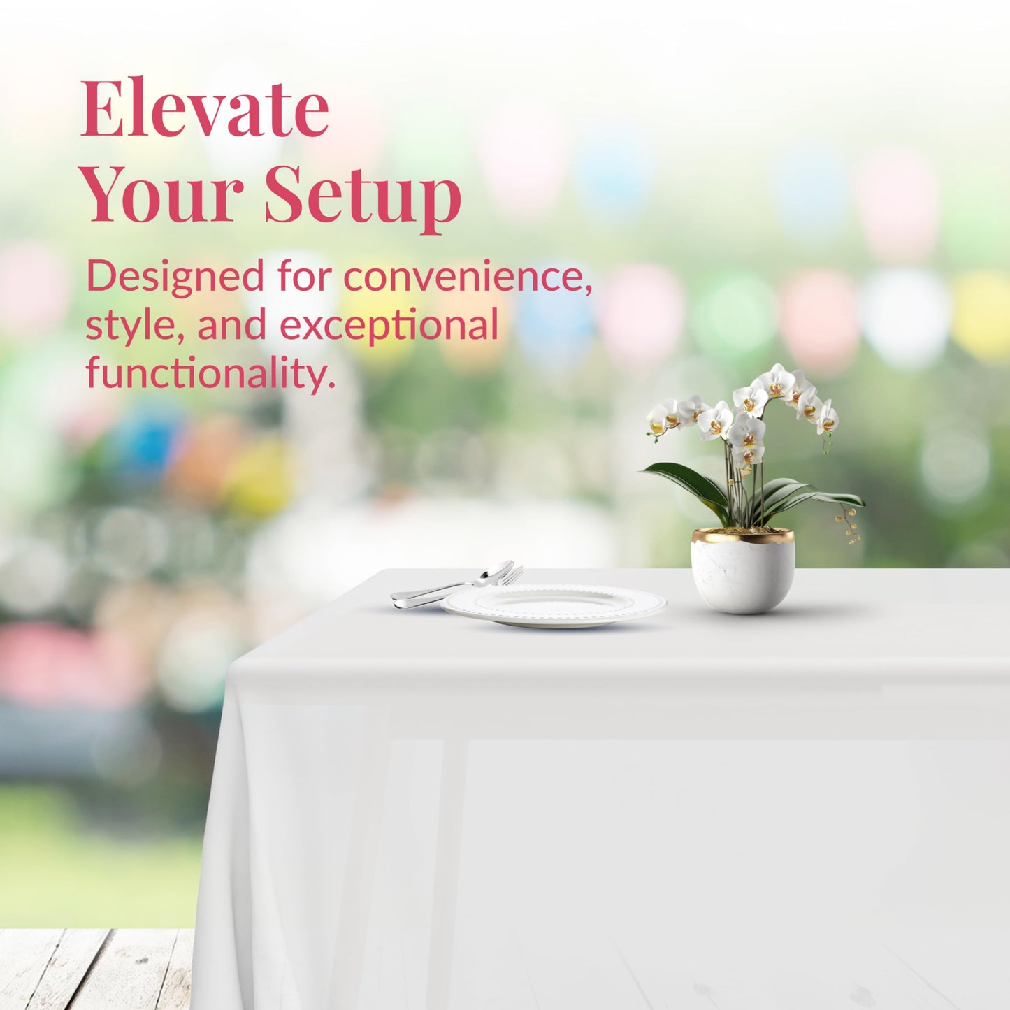 Prestee 24 Plastic Table Cloth Disposable - 108 x 54 White Tablecloth Rectangle - Plastic Table Cover for Parties, BBQs, Weddings, Outdoor Gatherings, and Fine Dining Events