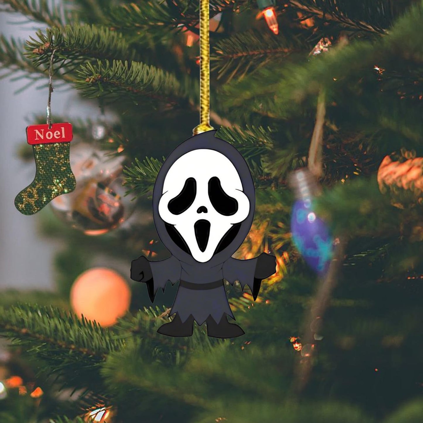 Halloween Tree Decoration - 12 Pcs Acrylic Pendant, Large Scary Movie Characters, Funny Cartoon Ornament