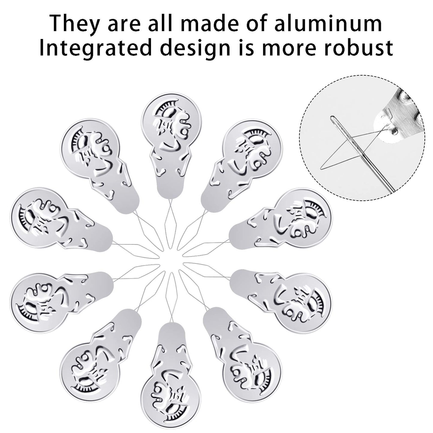 WILLBOND 200 Pieces Embroidery Needle Threader Stitch Insertion Hand Machine Sewing Tool Sizes 45 mm Aluminum Needle Threader Silver Tone Wire Loop for Embroidery DIY Sewing Crafts