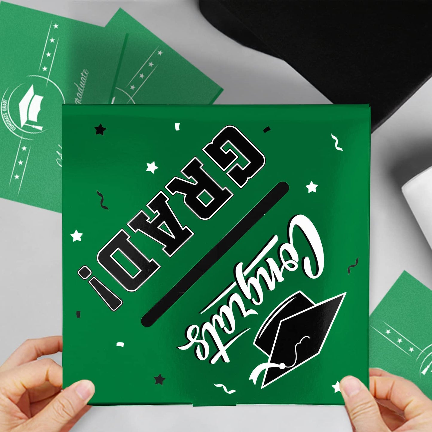 Gatherfun Graduation Party Decorations Graduation Box Graduation Card Box for Graduation Gift Graduation Party Favors Decor Party Supplies Green