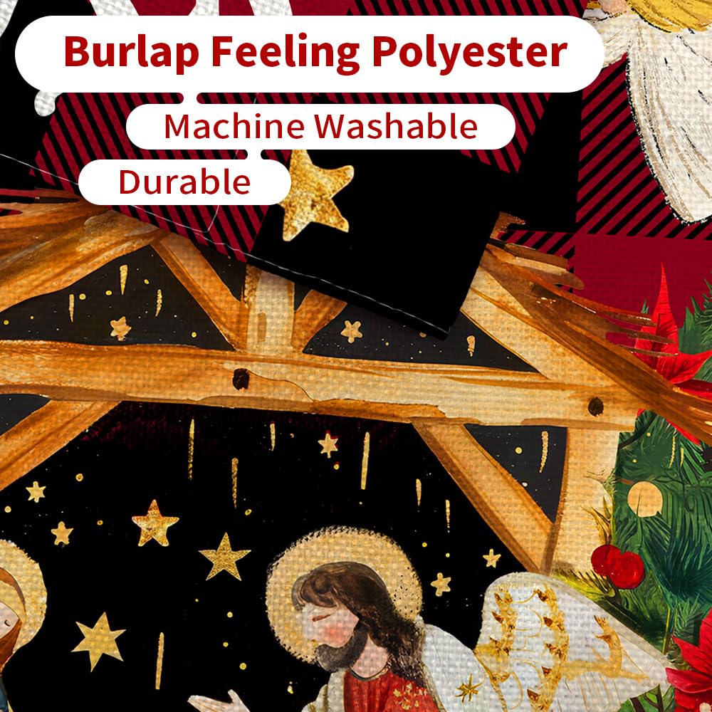 CROWNED BEAUTY Christmas Holy Night Garden Flag 12x18 Inch Double Sided Small Burlap Holiday Nativity Yard for Outside