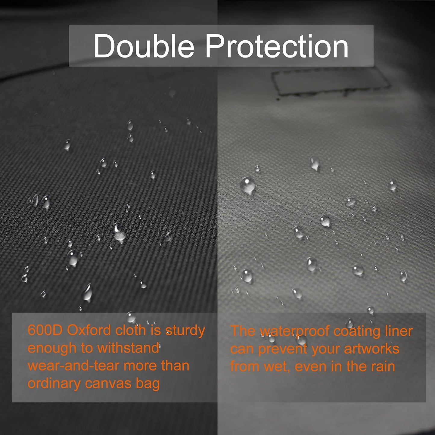 Cupohus Waterproof Art Portfolio Bag 20" x 26" for 18" x 24" Artworks with Outer Pockets and Handle, Student Carrying Storage Bag