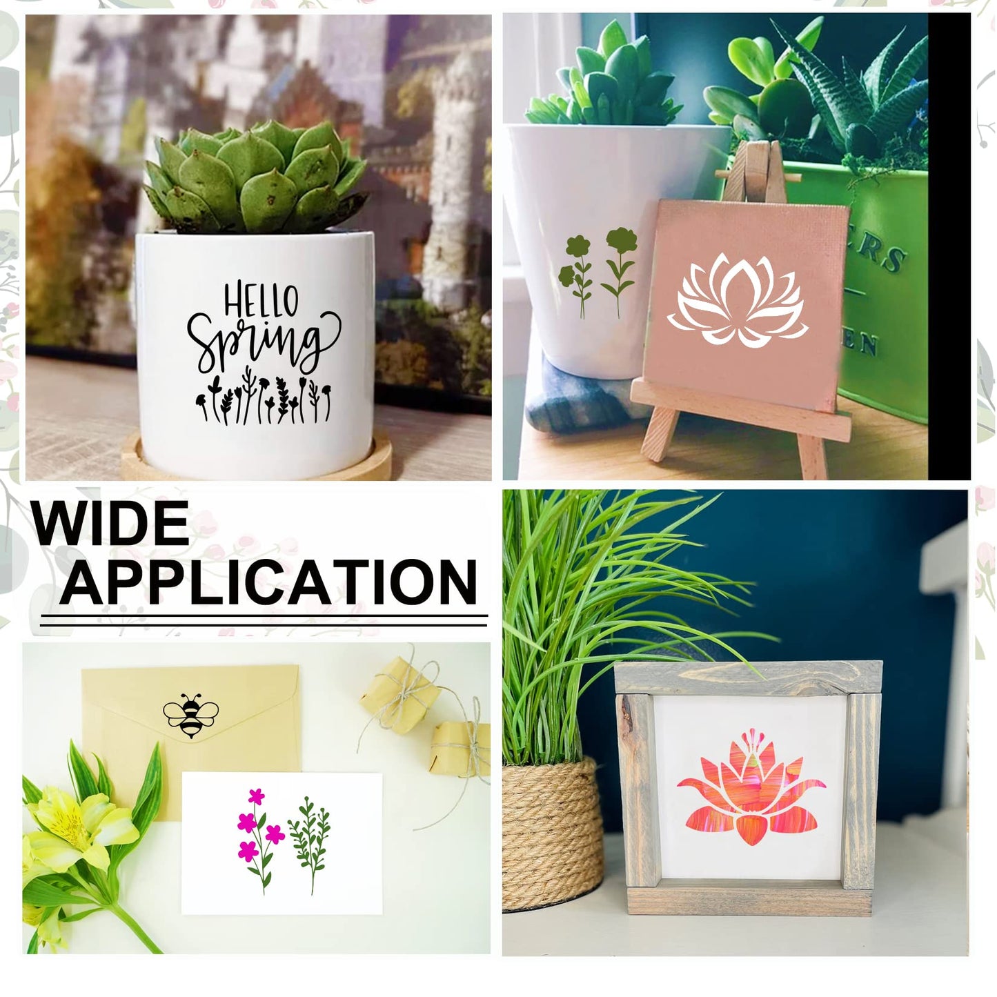 Small Stencils for Painting on Wood Reusable, 3 Inch Reusable Stencil for Craft Ornament Paint Template Stencils for Wall Card Rock Wood Signs Coasters Canvas Home Decor (Flower)