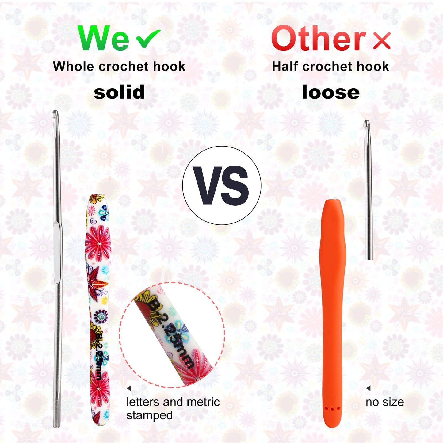 10mm Crochet Hook, Ergonomic Handle for Arthritic Hands, Soft Rubber Grip Extra Long  Knitting Needles for Beginners and Knitting Crocheting Yarn (10mm)