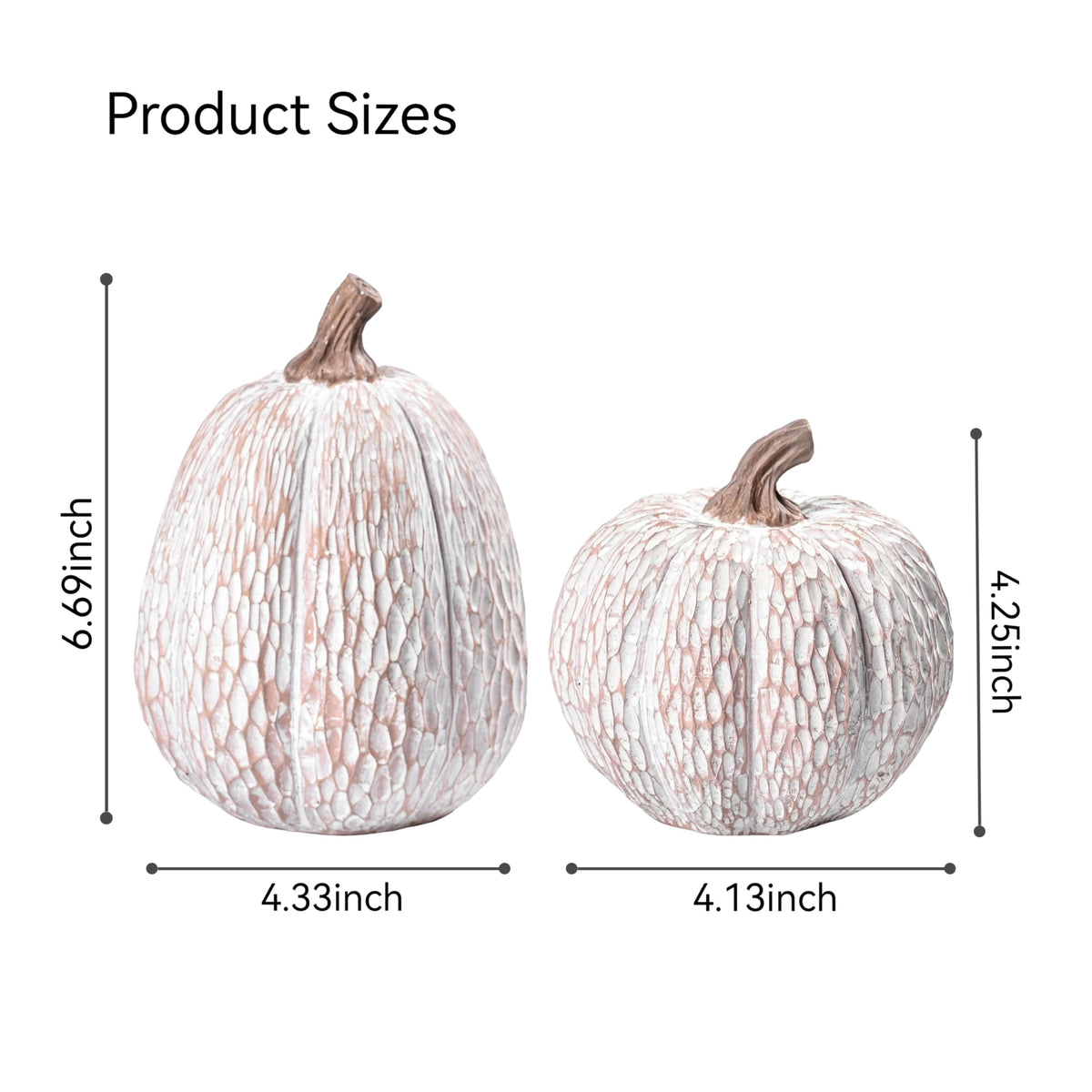 AOMOONOA Artificial Pumpkin Decor, Brown and White Decorative Pumpkins