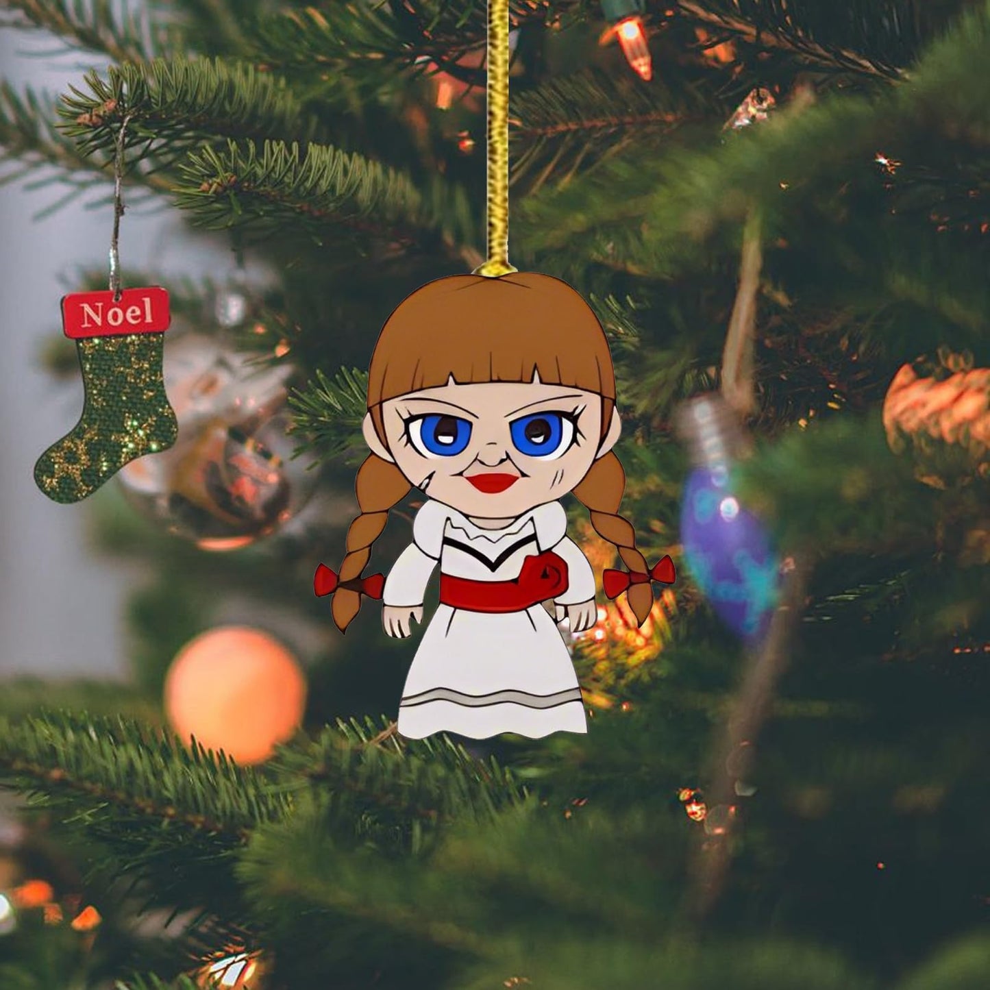 Halloween Tree Decoration - 12 Pcs Acrylic Pendant, Large Scary Movie Characters, Funny Cartoon Ornament