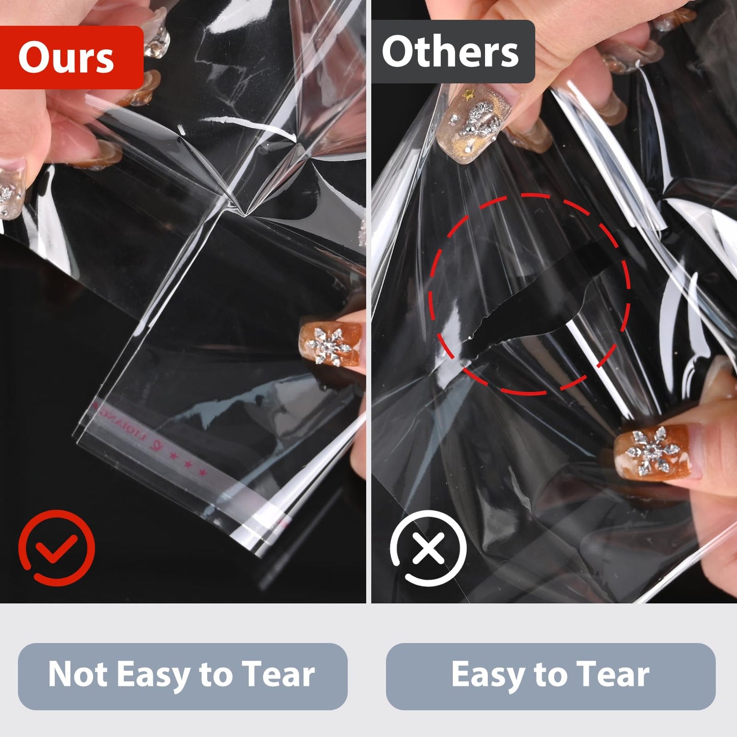 Egofine Self Sealing Cellophane Bags 100 PCS Clear Resealable Sleeves Bags for 8x10 Photo Mats, Bag Size: 8.26x10.3 inches for 8x10 Mats