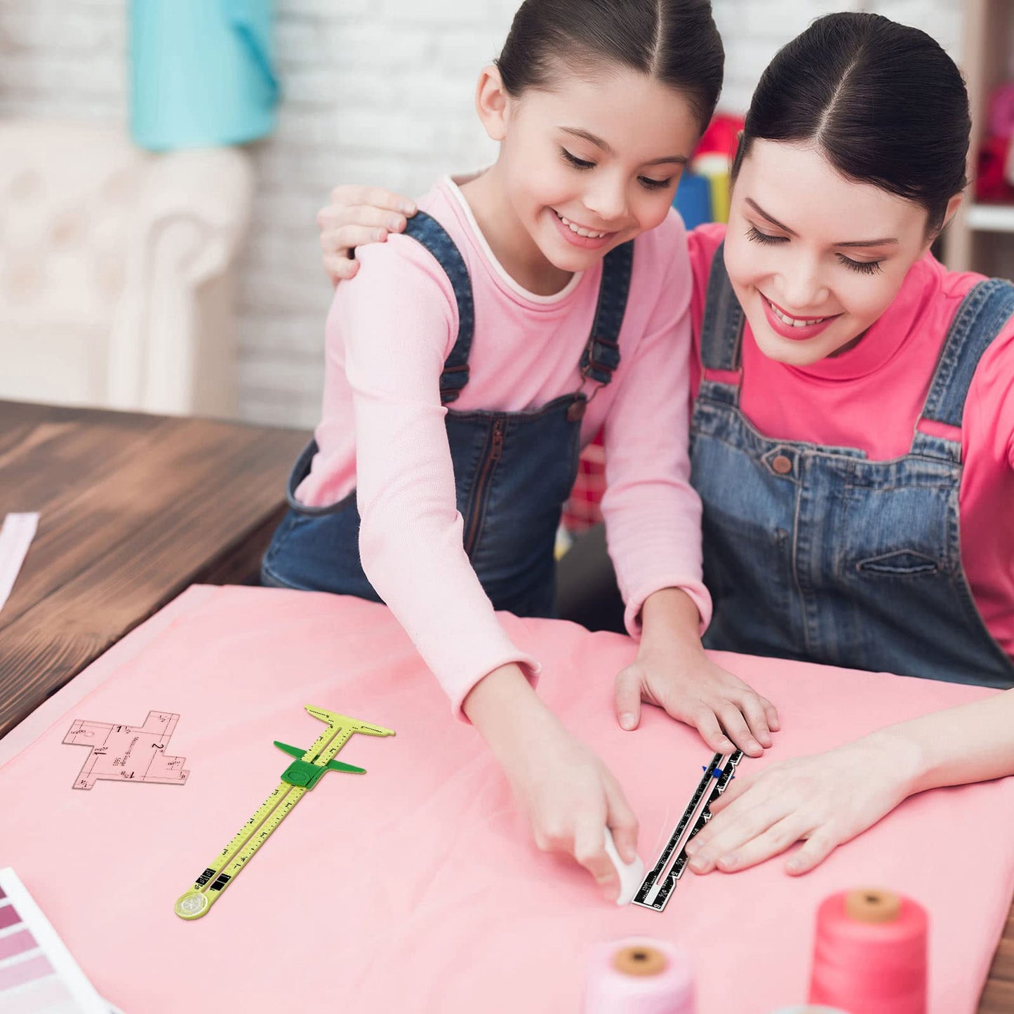 Sewing Gauge 3 Piece Seam Gauges for Sewing Fabric Hem Ruler T Shape Sewing Rulers 5 in 1 Sliding Gauge Sewing Tool for Knitting Crafting Sewing Beginner Supplies, 3 Styles