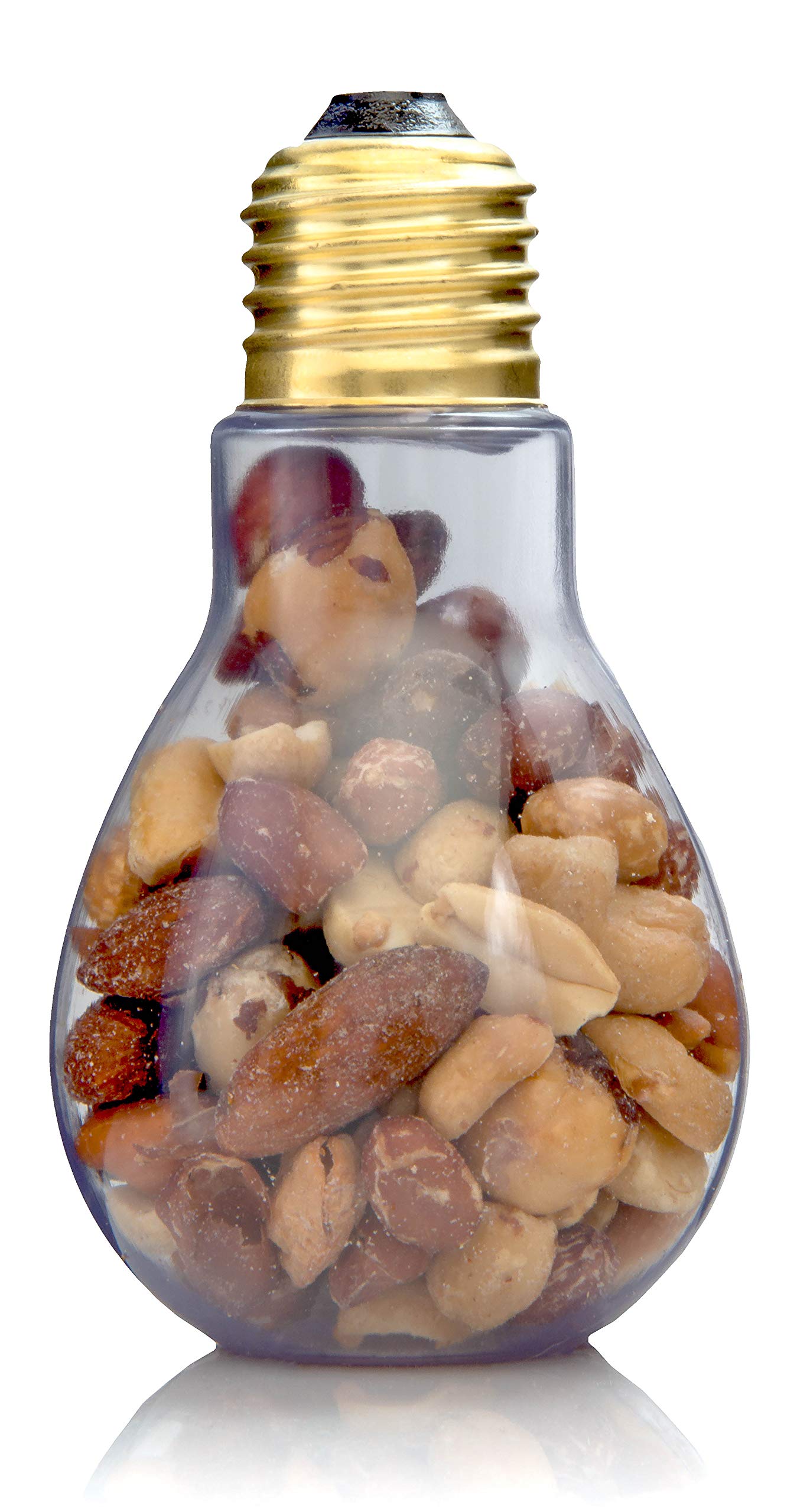 Home Collectives Fillable Light Bulb Containers, 12 Pack – Clear Plastic Candy Jars, Party Favors, Decorative Centerpieces, Arts and Crafts Supplies - Twist Off Cap, Freestanding Bottom, 4” Tall