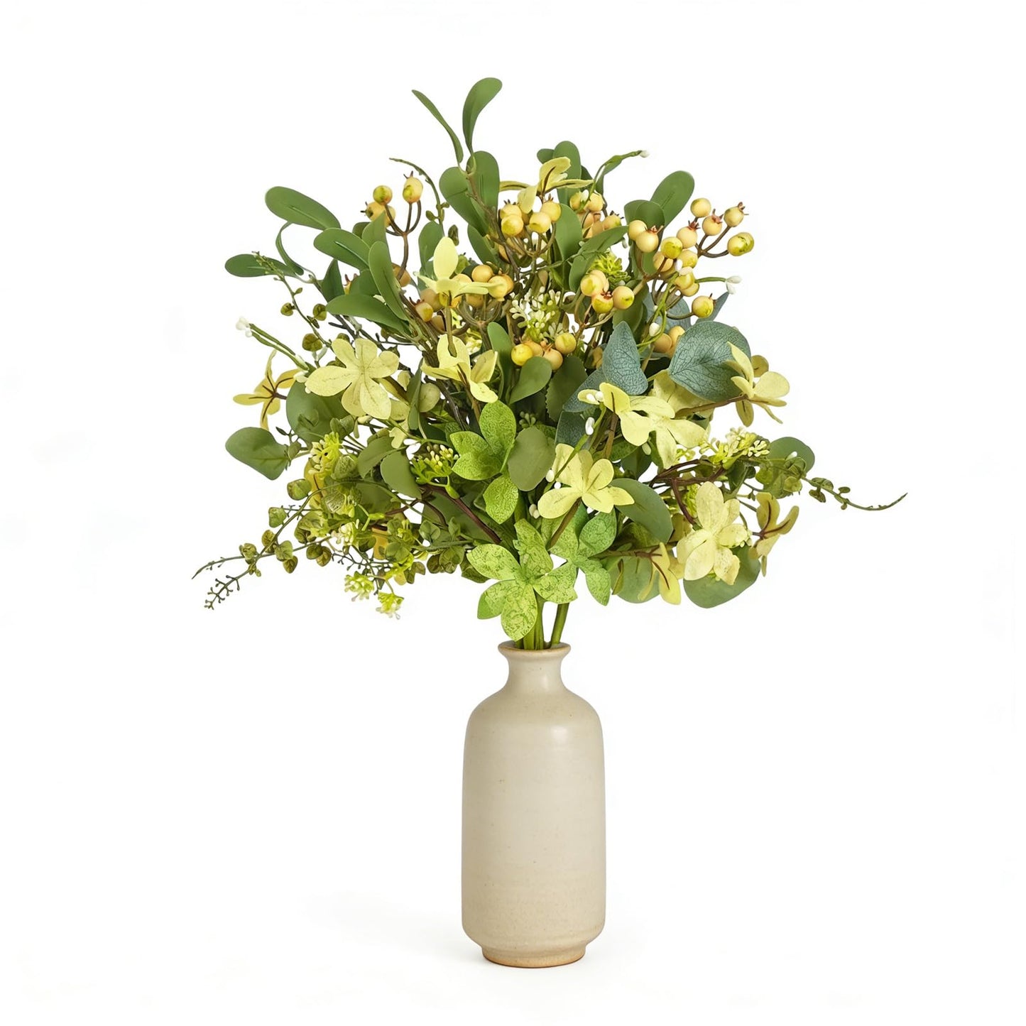 Bibelot 18 Inch Artificial Eucalyptus Stems with Berries, 6 Pcs Realistic Greenery Floral Picks, Spring Summer Stems for Wedding Centerpieces, Table and Home Decor