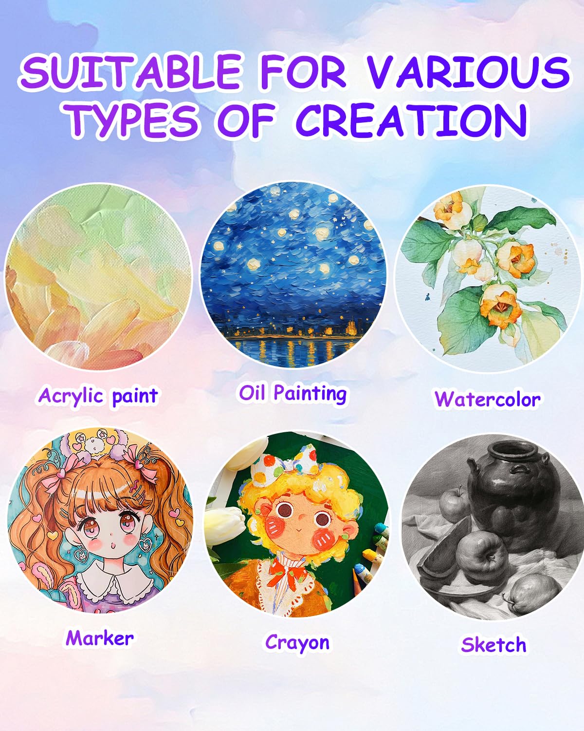 5x7 Inch Canvas Boards for Painting, 8 Pack Primed Acid-Free Blank Canvas Panels, Mini Canvas for Beginners & Artist, Small Canvases for Painting for Classroom and Painting Parties.