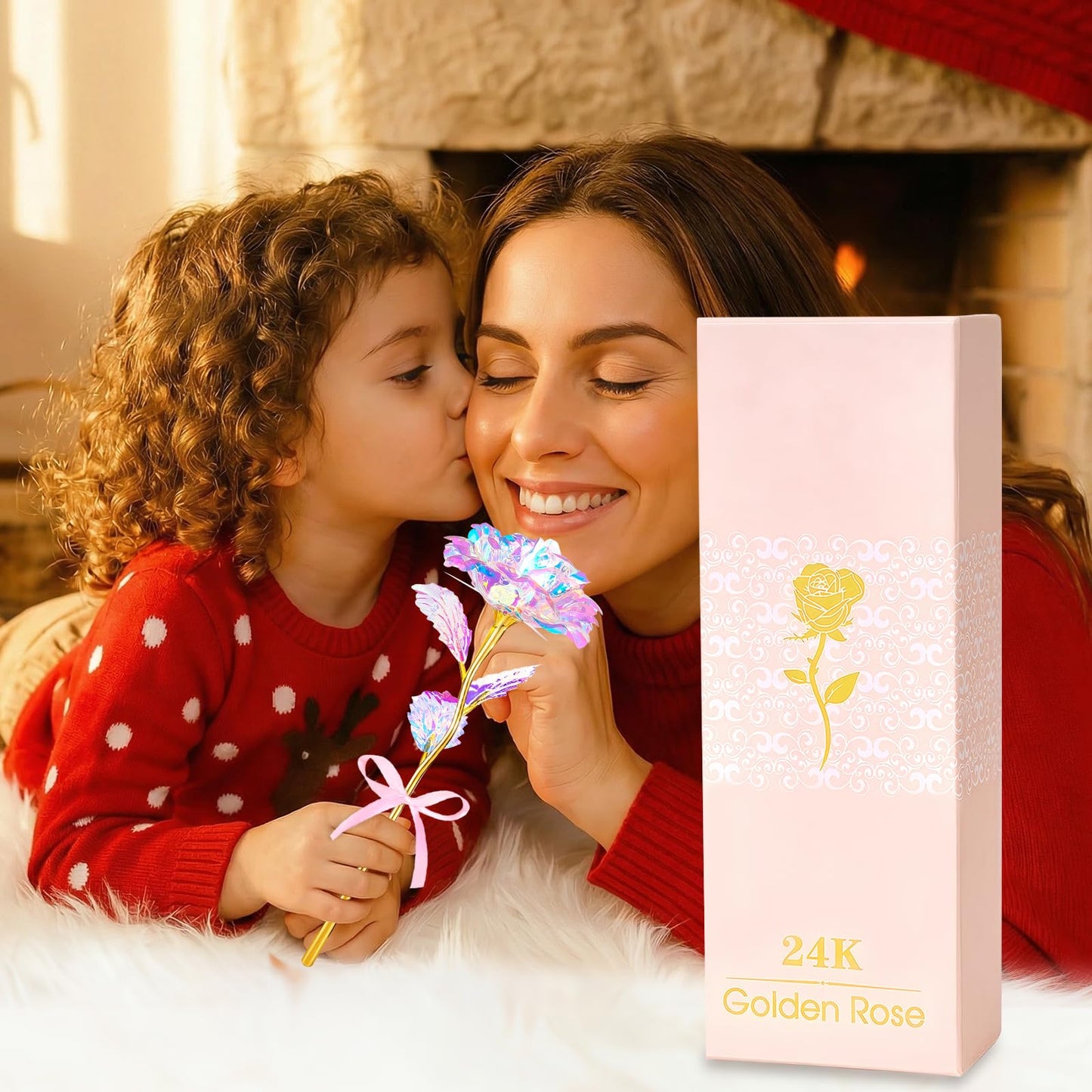 Mothers Day Mom Gifts for Women Grandma, Artificial Forever Birthday Flowers Galaxy Glass Eternal Roses with Heart Shaped Crystal Vase, Mother's Day Anniversary Wedding Rose Gifts for Wife Sister