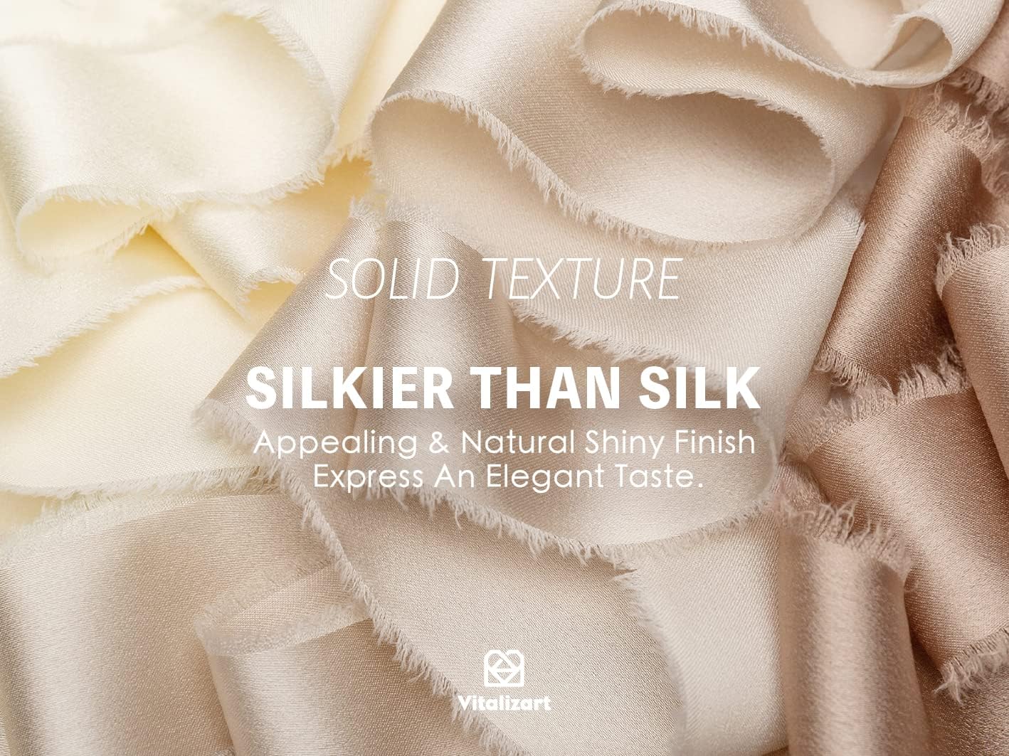 Vitalizart Silk Satin Ribbon 1-1/2 inch x 15 Yard with Wooden Spool Champagne & Nude Handmade Frayed Ribbons for Gift Wrapping Baby Shower Wedding Bridal Bouquets Holiday Decor