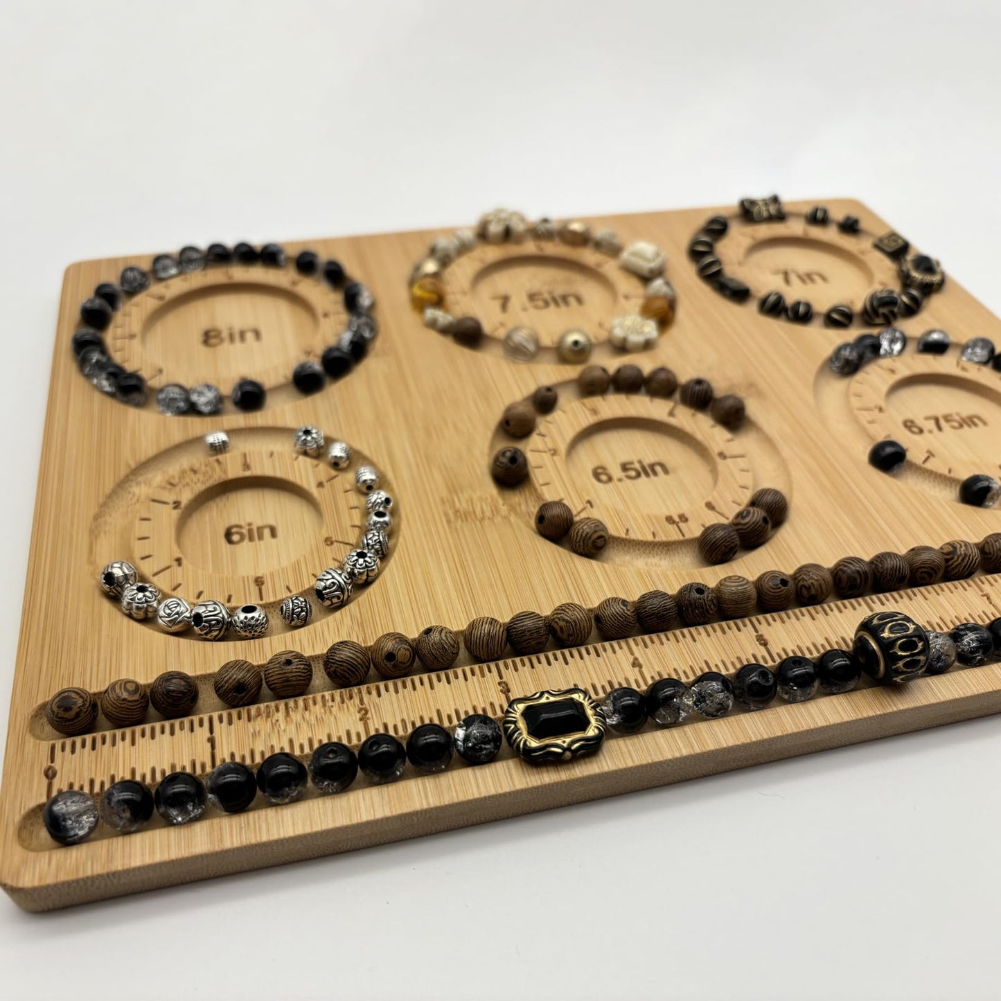 NOAVAOL Bead Boards for Jewelry Making, Combi Bamboo Beading Board for Jewelry Bracelet Making, Beading Trays Jewelry Design Mats for Necklace, Bracelet, DIY Design-small