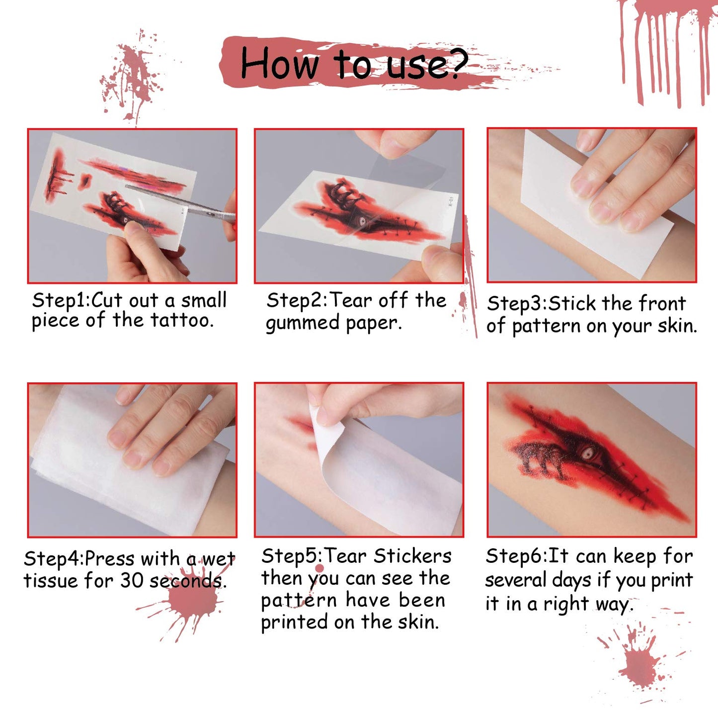 13Pieces Halloween Bloody Butcher Costumes Scary Set - Cooking Chef Apron Hat Weapon Knife Tattoo Stickers Zombie Party Accessories Decorations