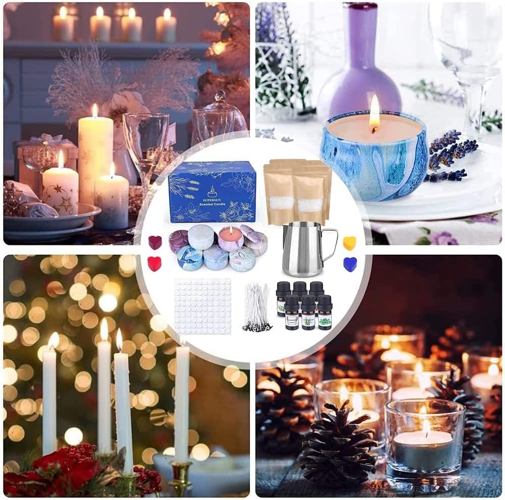 Candles Making Kit for Adult - Christmas DIY Gift for Beginner, Includes Beeswax, Essential Oils, Dyes, and More DIY Candle Making Supplies, Crafts for Adults