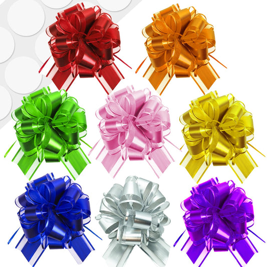 SZXFUWEI Pull Bows for Gift Wrapping: 8 PCS 6-Inch Waterproof Multiple Colors Bows - Reusable Mother's Day Ribbon Bow for Wrapping Boxes & Decorative Accents