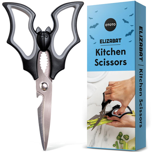 Elizabat Kitchen Scissors - Goth Cute Bat Kitchen Shears, Gothic Scissors Utensils - Cute Gadgets