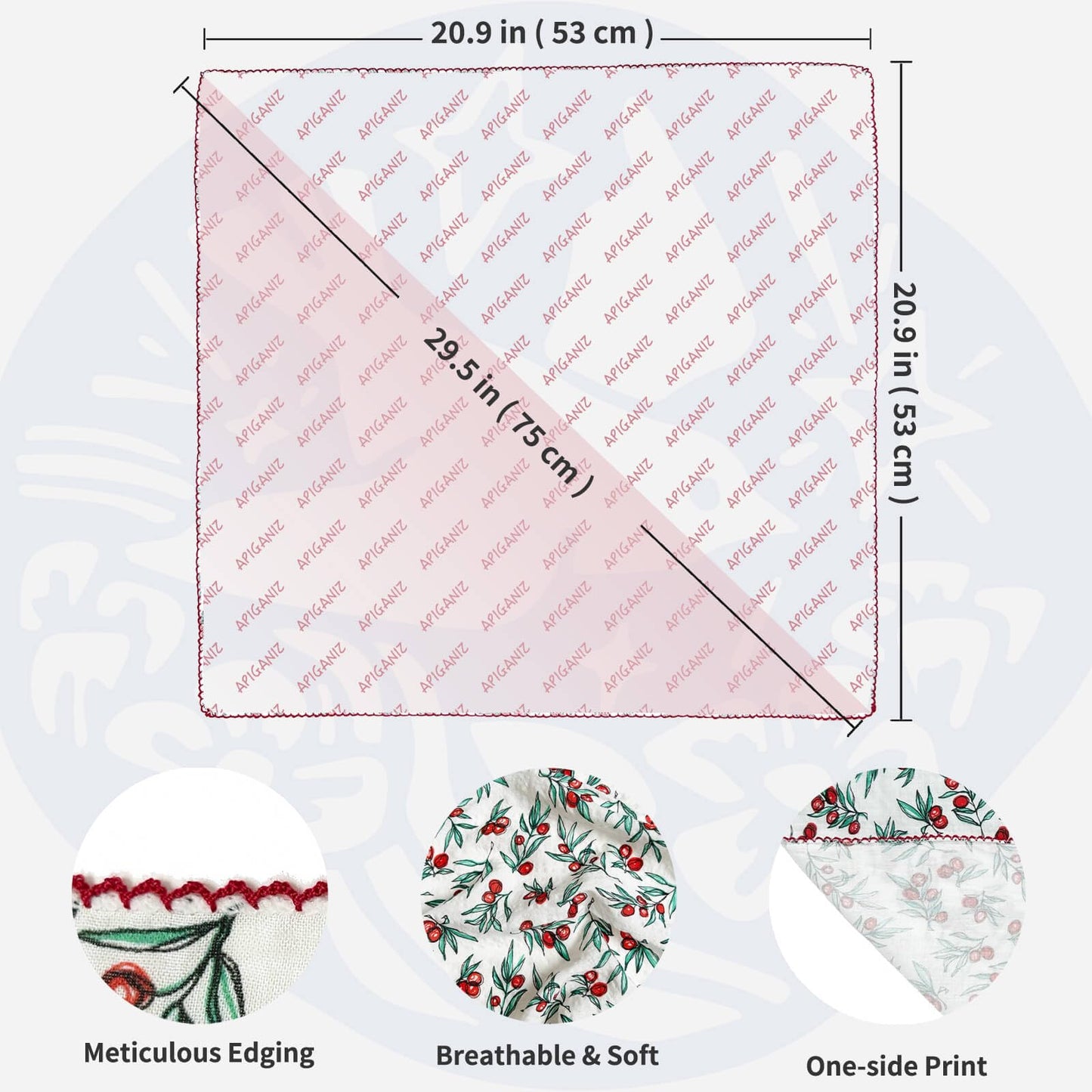 Valentine's Day Gift For Her, 4 Pcs 21"x21" Cotton Bandanas for Women, Super Soft Textured Fabric - Q01