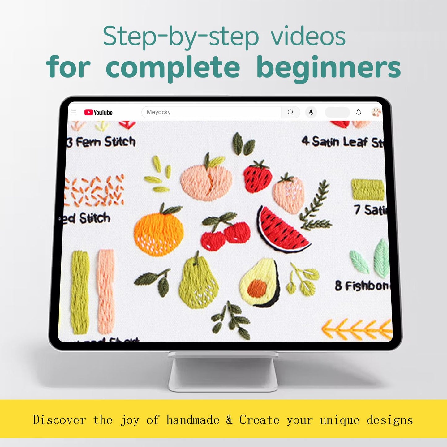 Embroidery Kit for Beginners, 4 Pack Starter Embroidery Kits for Adults Learn 31 Stitches, Beginner Embroider Practice Stitches Kit,DIY Hand Craft Needlework Gift for Women