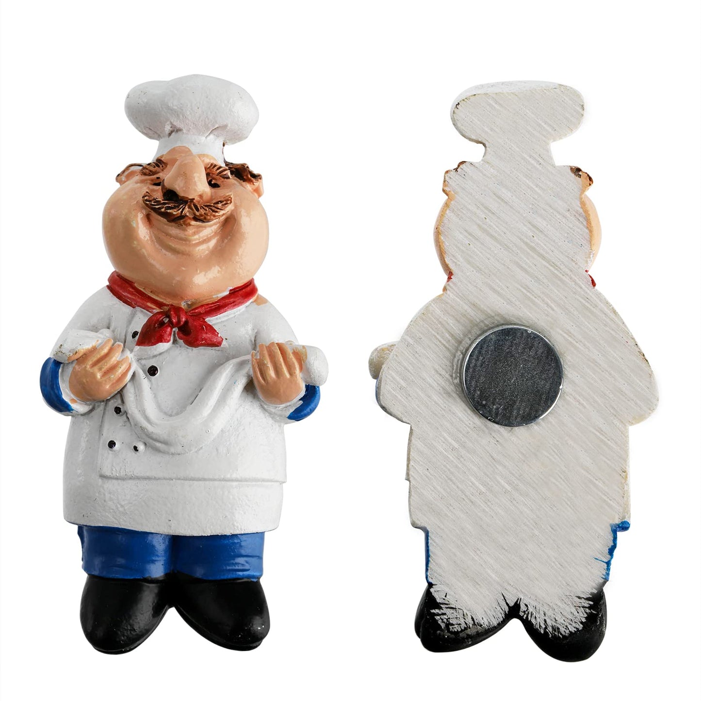 10 Pieces Chef Fridge Magnets, Cute Italian Chef Magnets for Refrigerator, Funny Kitchen Chef Figurine Decorations, 3D Resin Baker Refrigerator Stickers for Whiteboard, Map, Cabinets